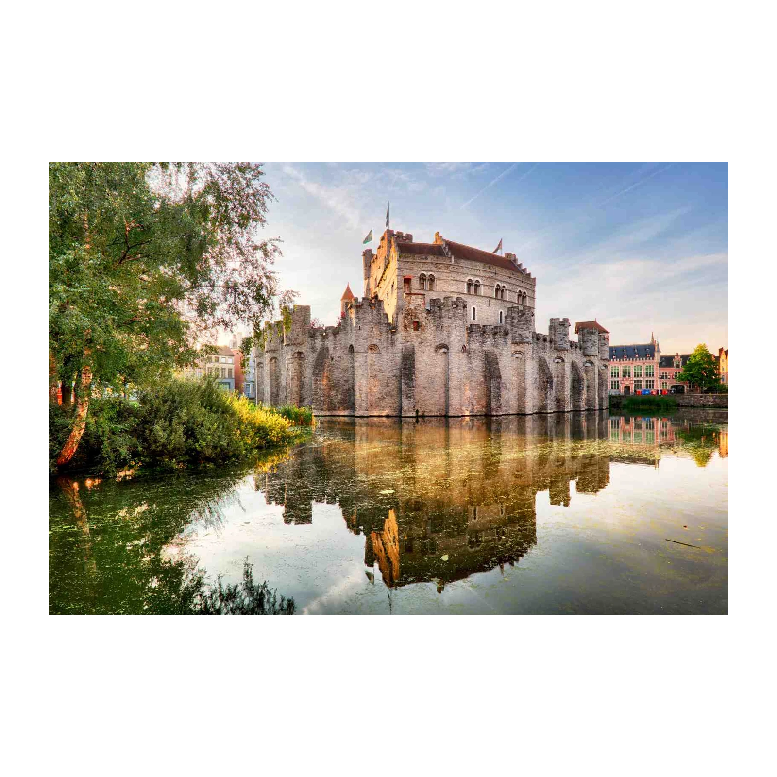 Historic Castle Reflection Wall Art | European Architecture