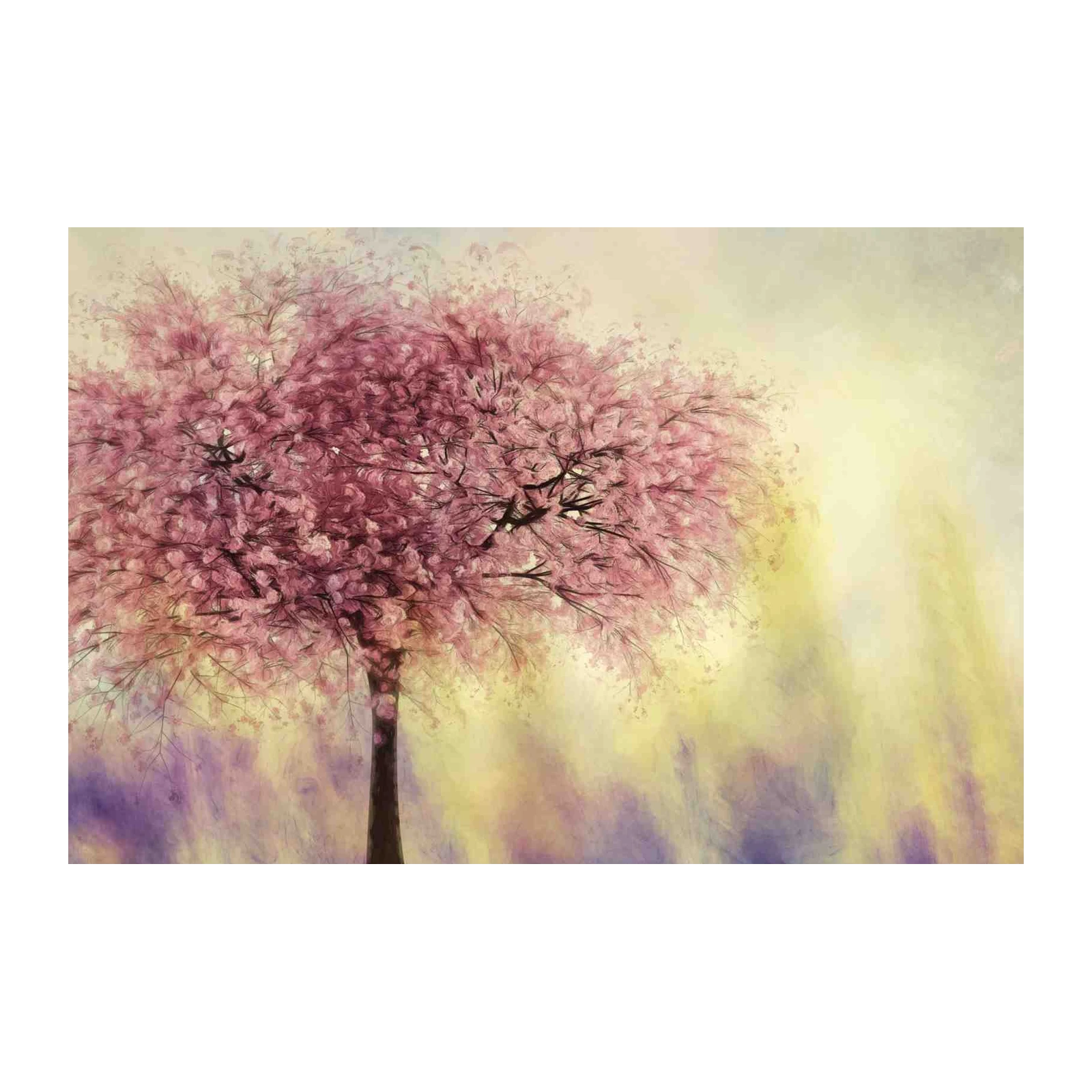 Blossoming Pink Tree Art Wall Art
