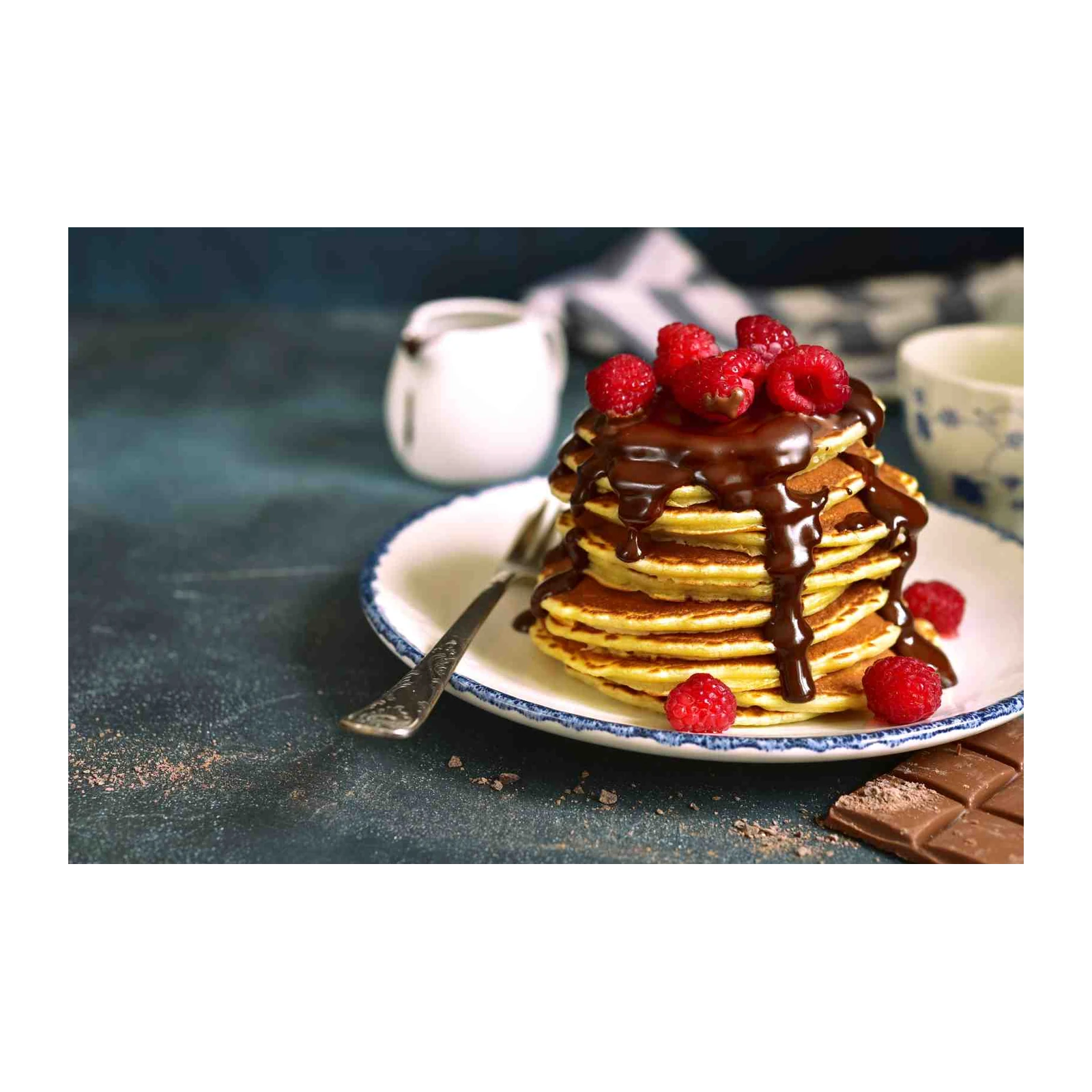 Gourmet Chocolate Raspberry Pancakes Wall Art