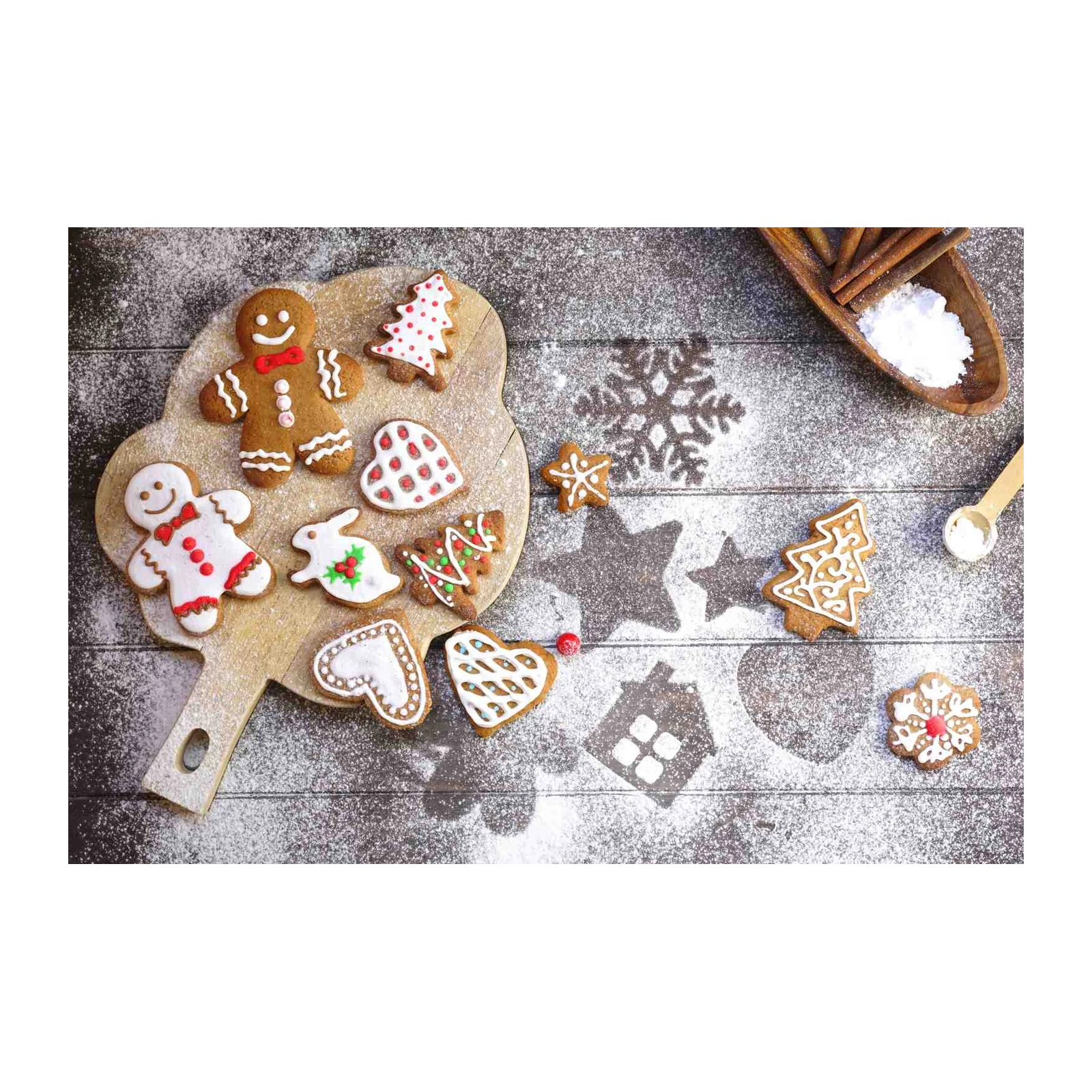 Festive Gingerbread Cookies Holiday Wall Art