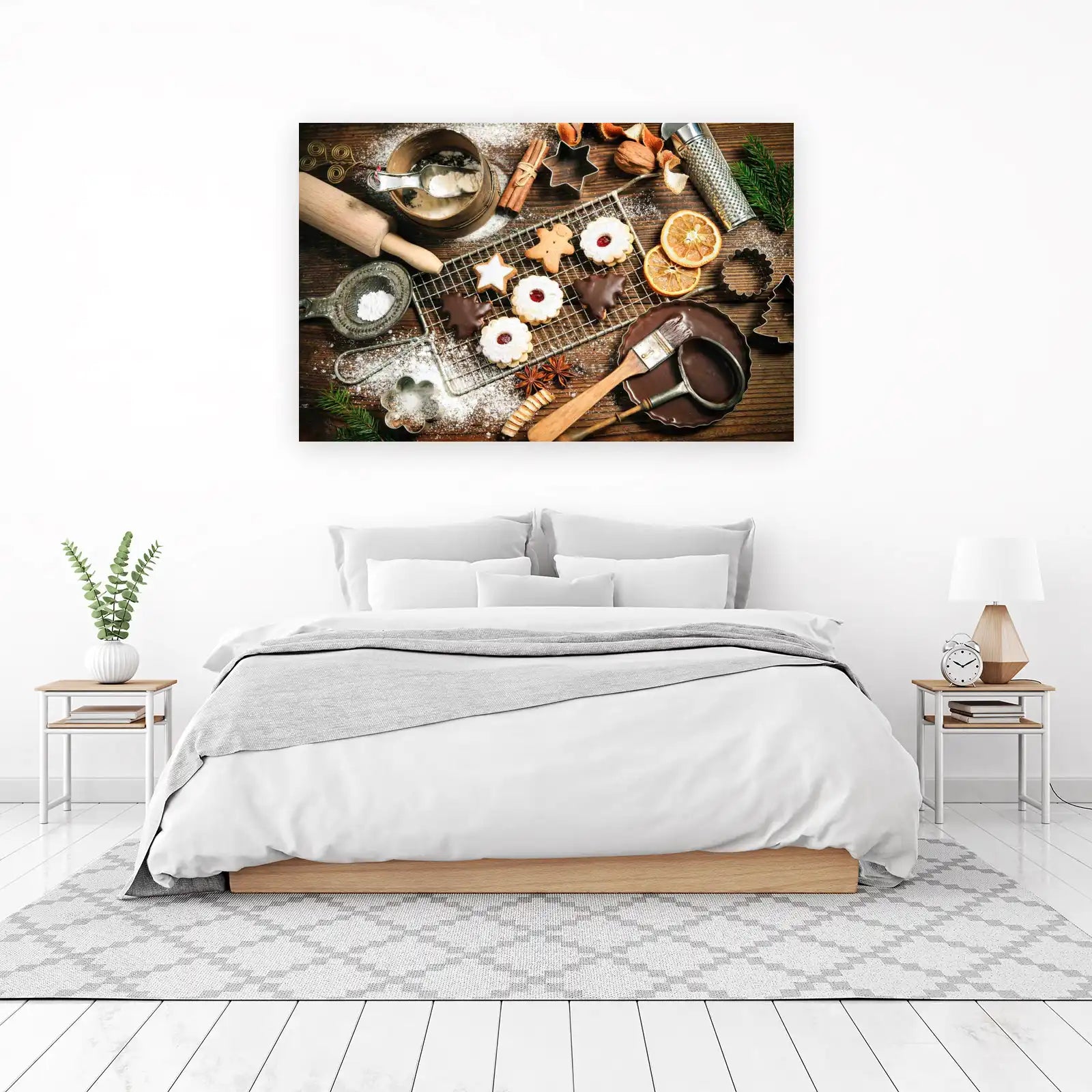Cozy Baking Kitchen Vintage Christmas Cookies Wall Art