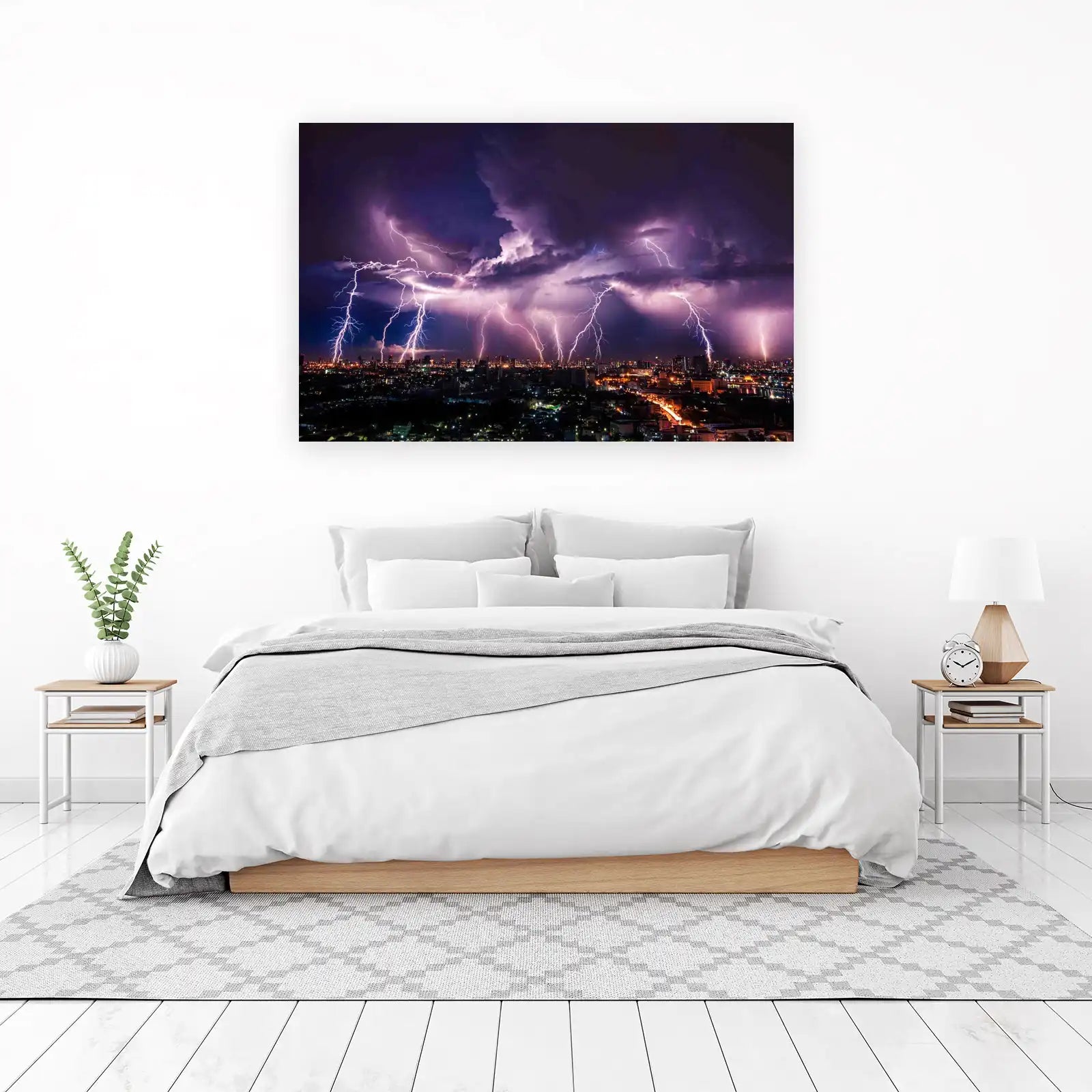 Electric Cityscape Lightning Wall Art