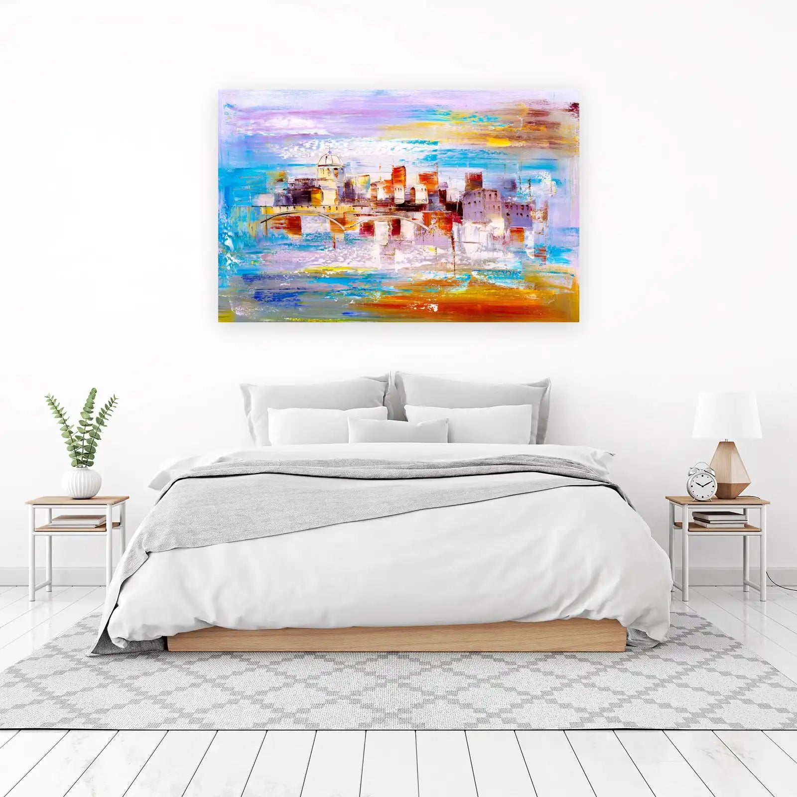 Vibrant Cityscape Abstract Wall Art