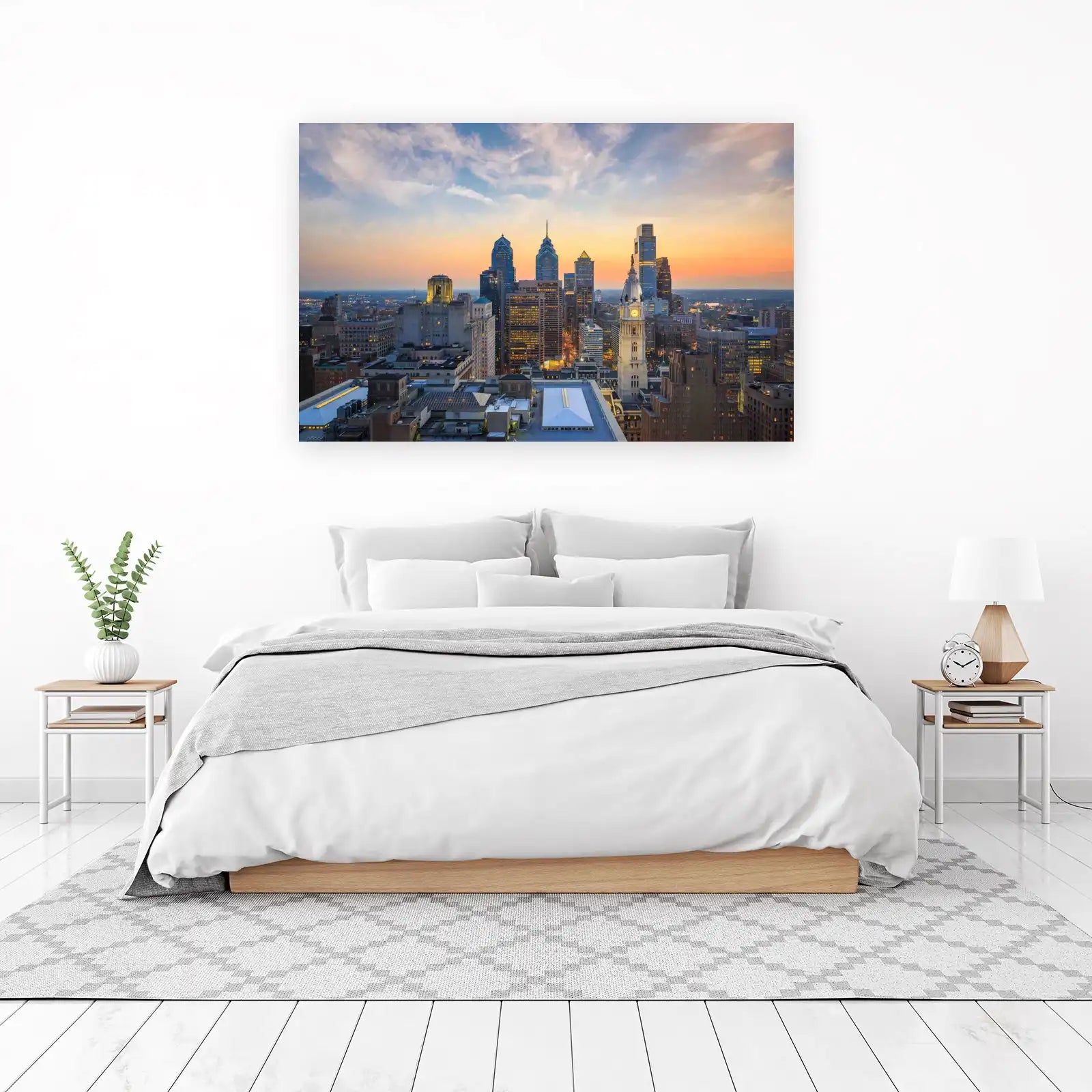 Philadelphia Skyline Sunset Wall Art