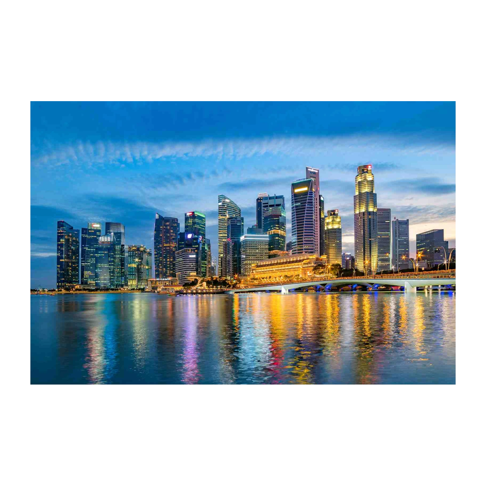 Vibrant Singapore Skyline at Dusk Wall Art