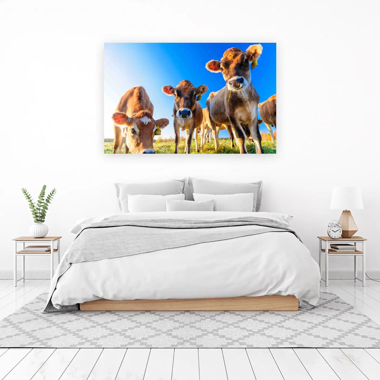 Curious Cows in Field Wall Art
