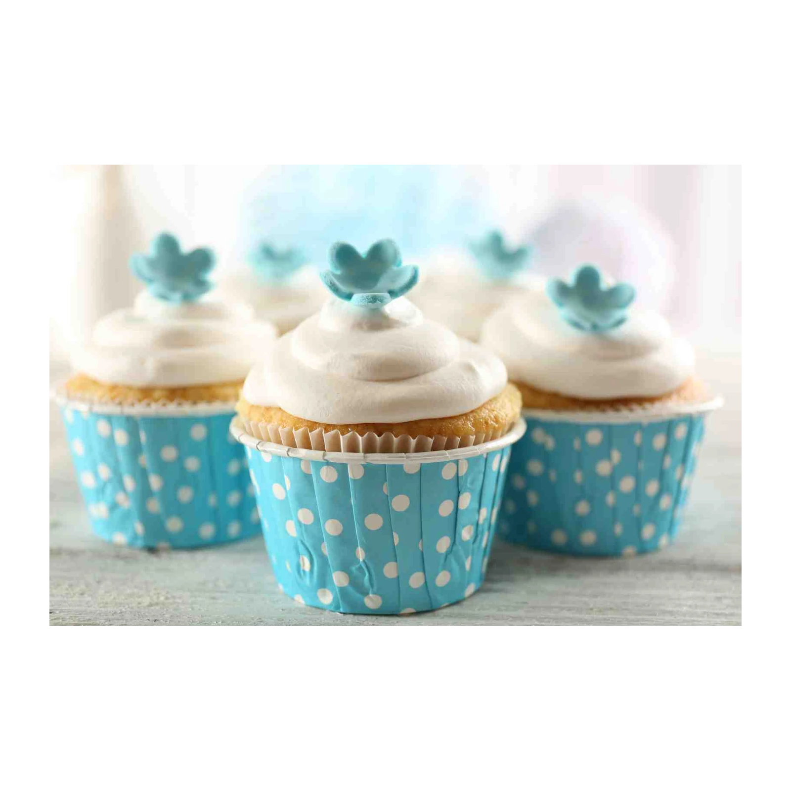 Sweet Blue Polka Dot Cupcakes Wall Art