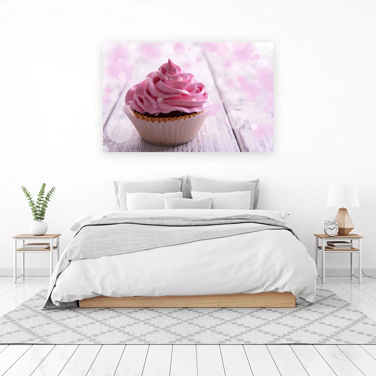 Sweet Pink Cupcake Delight Wall Art