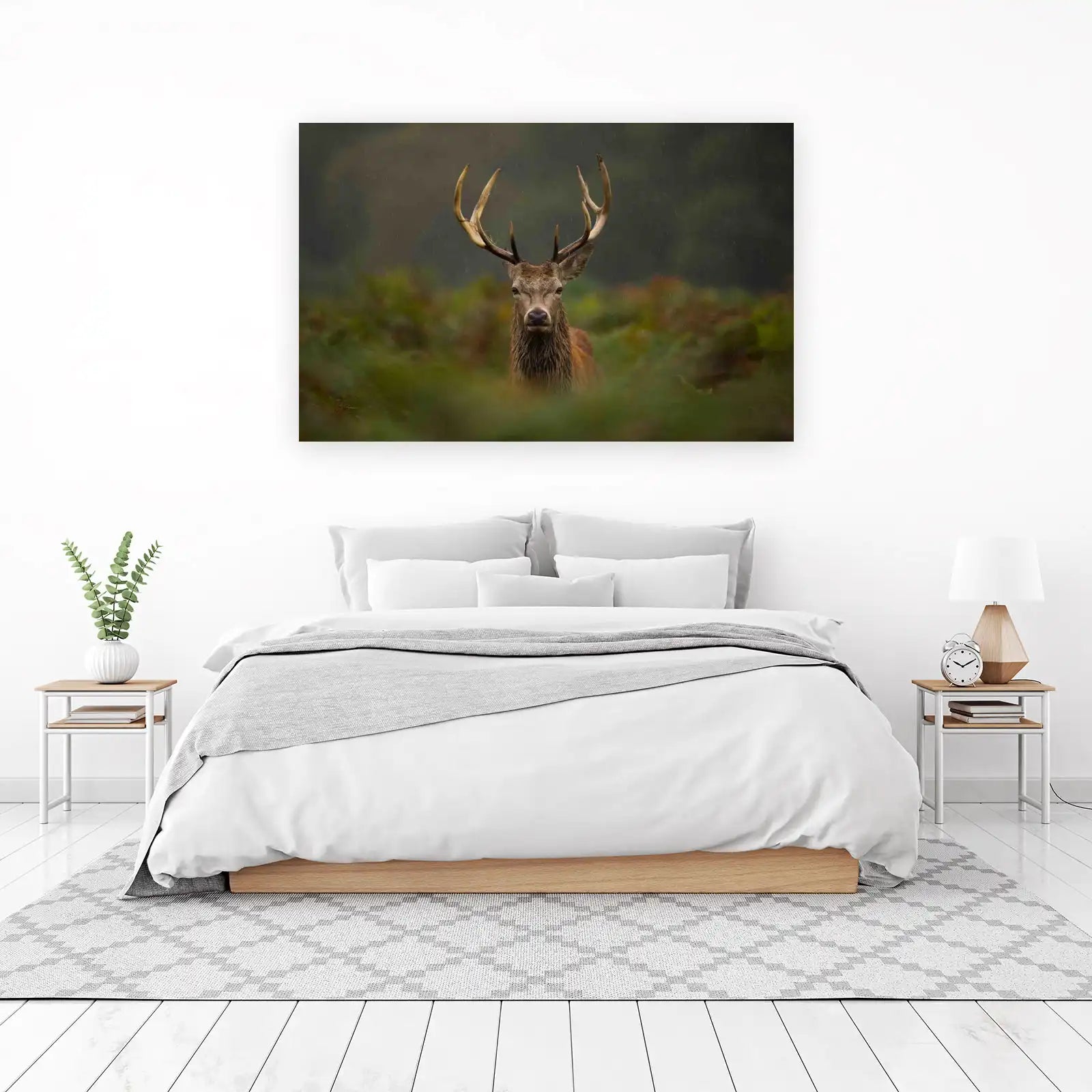 Majestic Stag in Rain Wall Art
