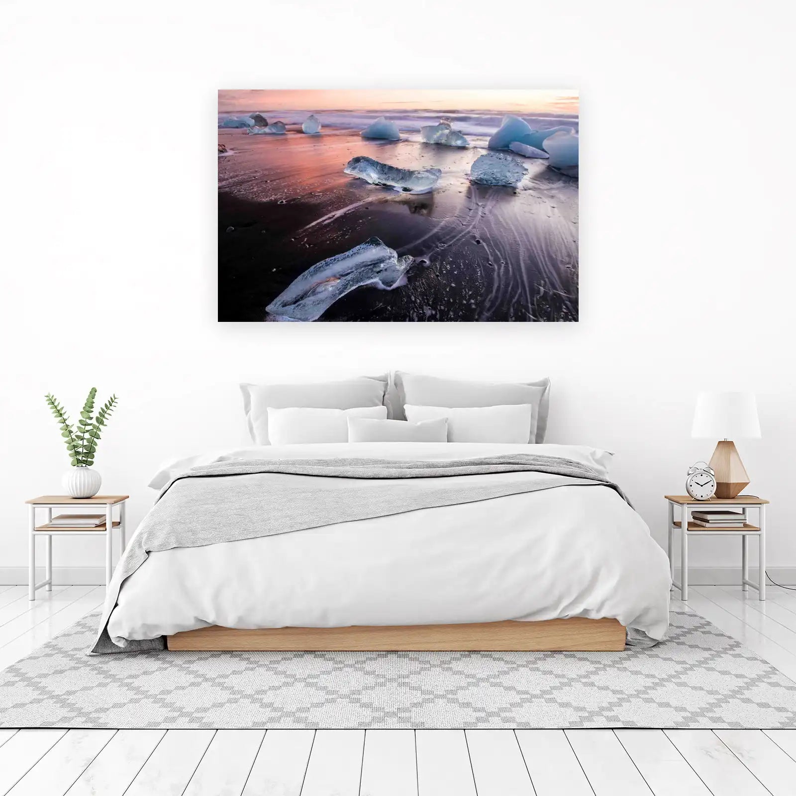 Icelandic Diamond Beach Icebergs Wall Art