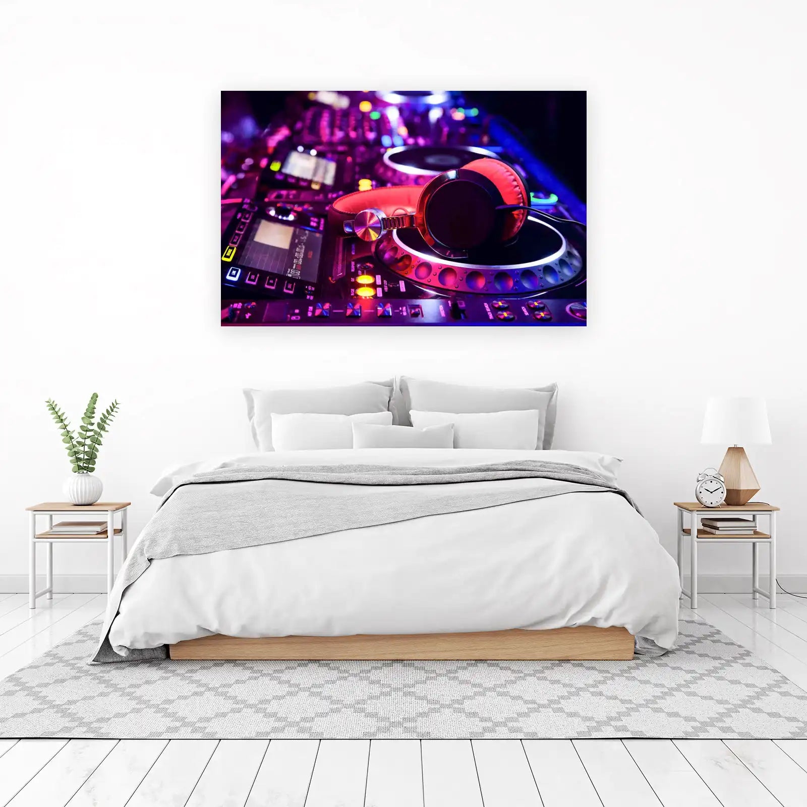 DJ Headphones & Turntables Ambient Glow Wall Art