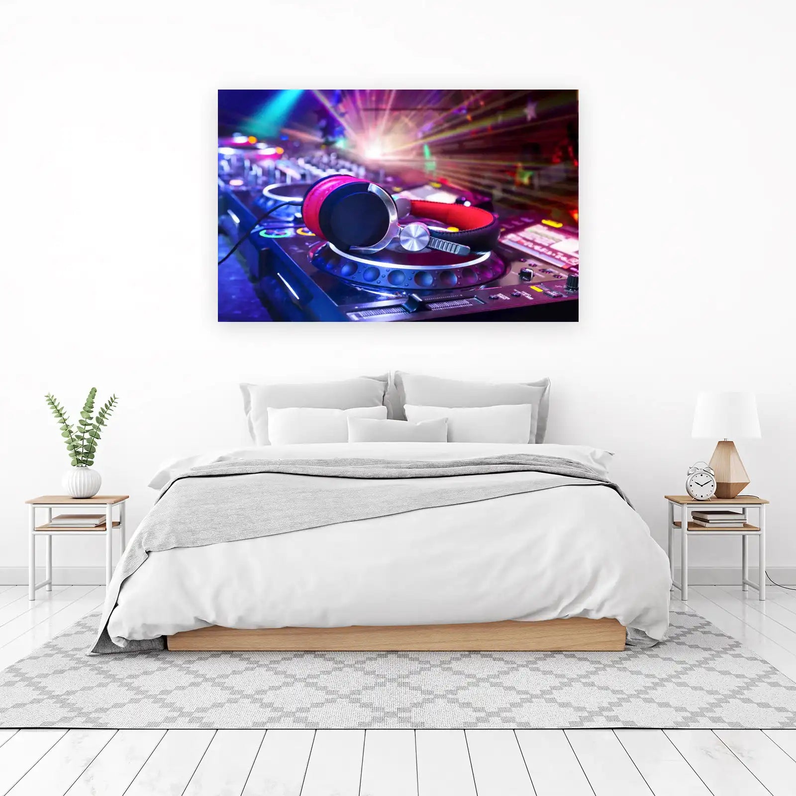 DJ Headphones & Lights Wall Art