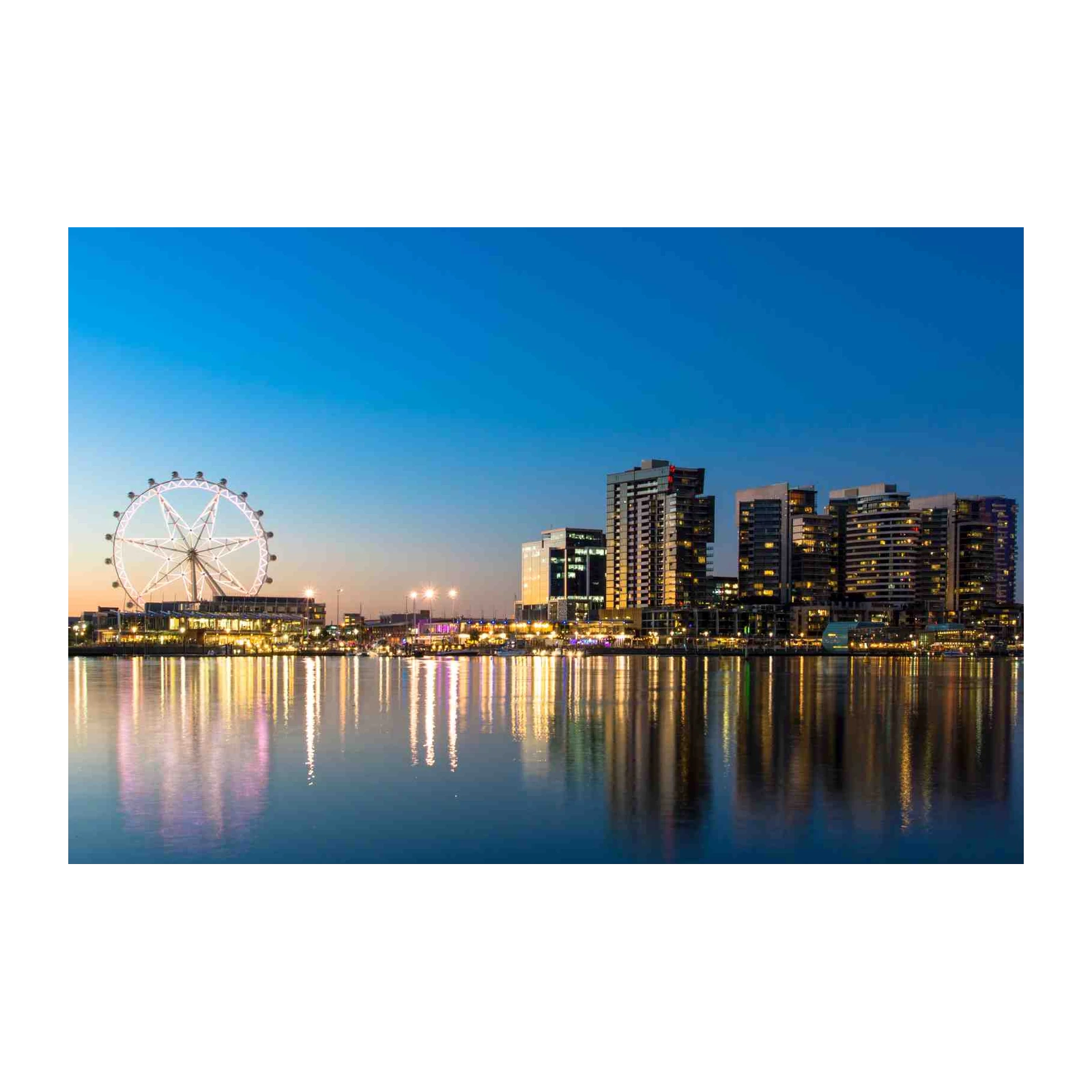 Melbourne Ferris Wheel Skyline Wall Art