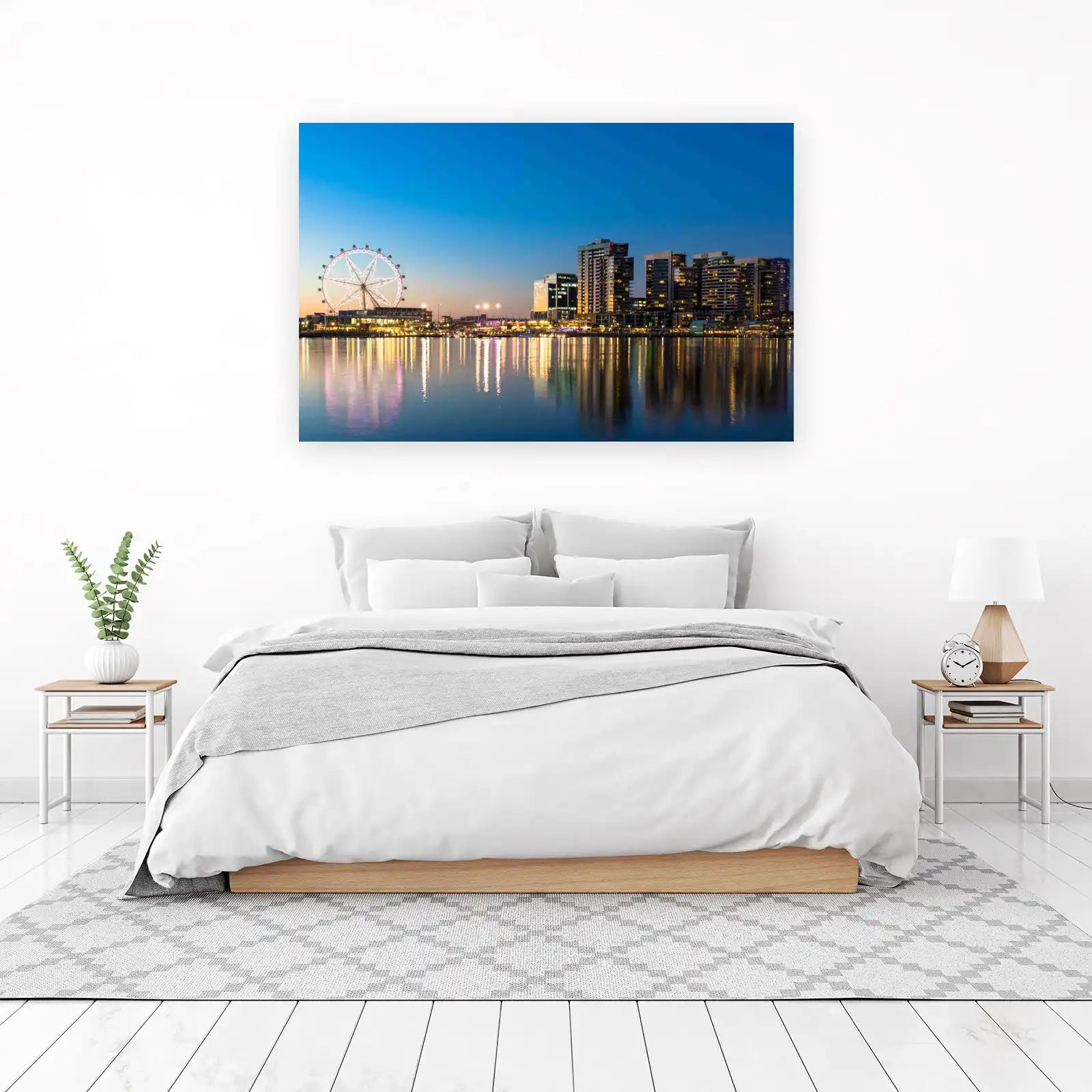 Melbourne Ferris Wheel Skyline Wall Art