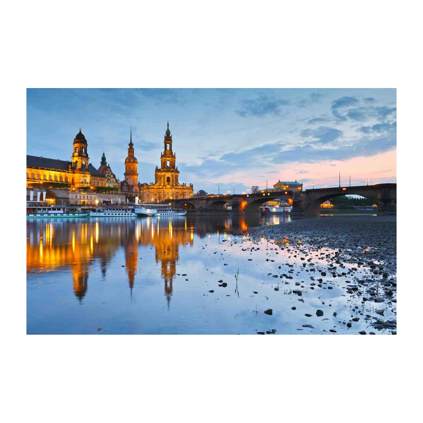 Dresden Skyline & River Reflections Wall Art