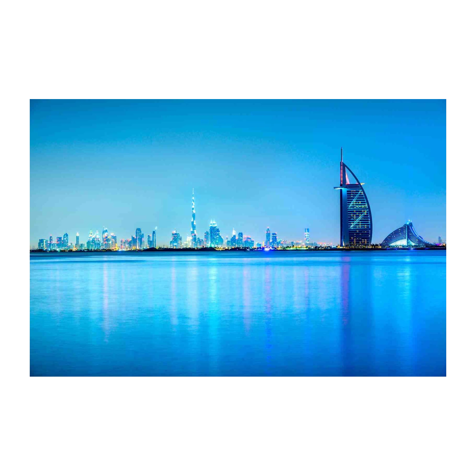 Dubai Skyline Night View Wall Art