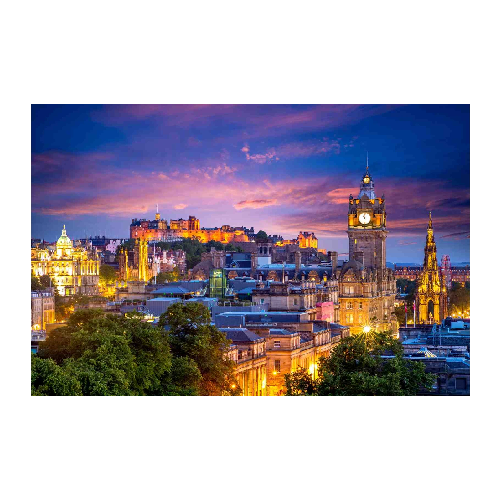 Edinburgh Skyline Twilight Wall Art