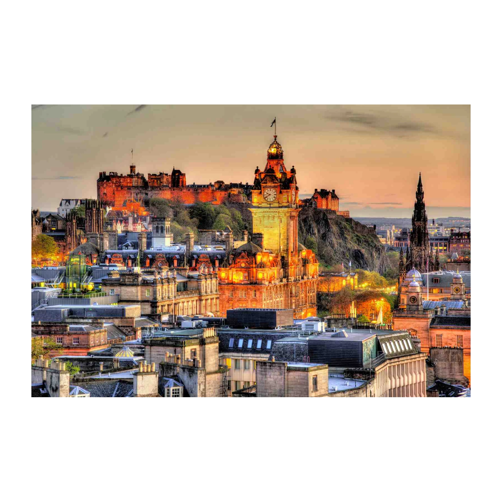 Edinburgh Castle Sunset Cityscape Wall Art