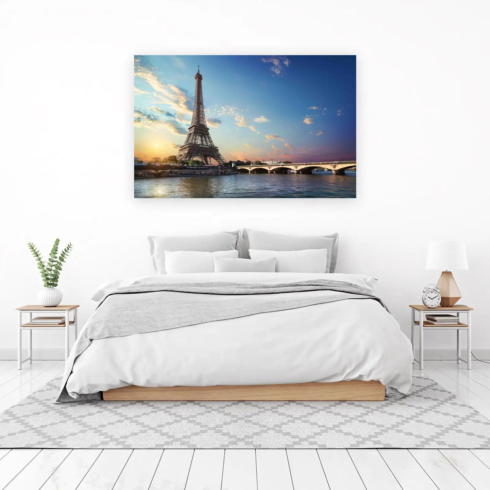 Eiffel Tower Paris Seine Sunset Wall Art