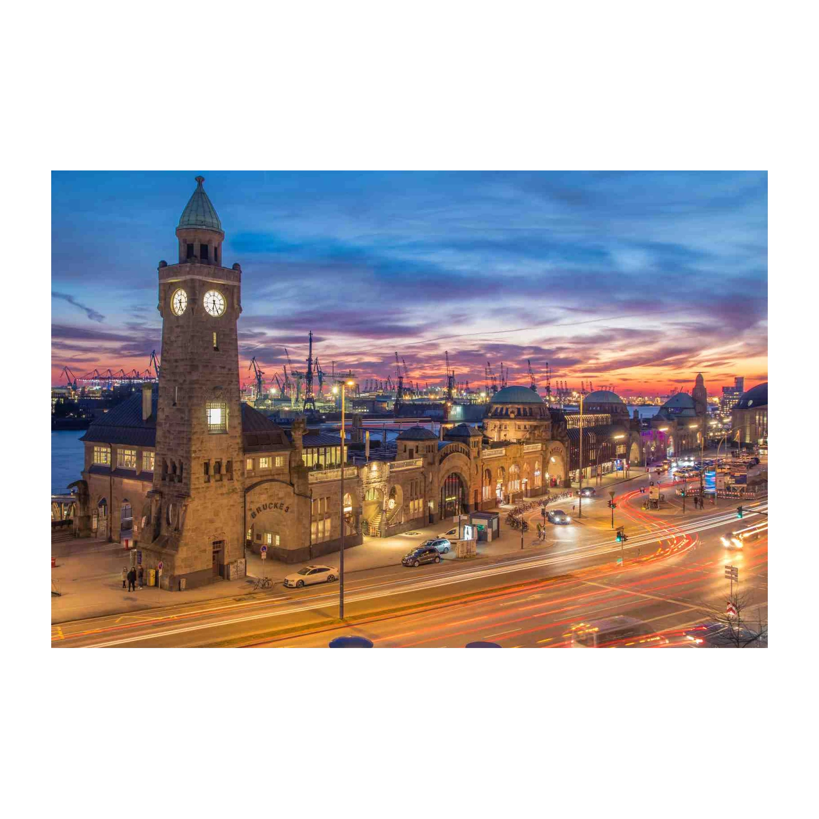 Hamburg Harbour at Dusk Wall Art