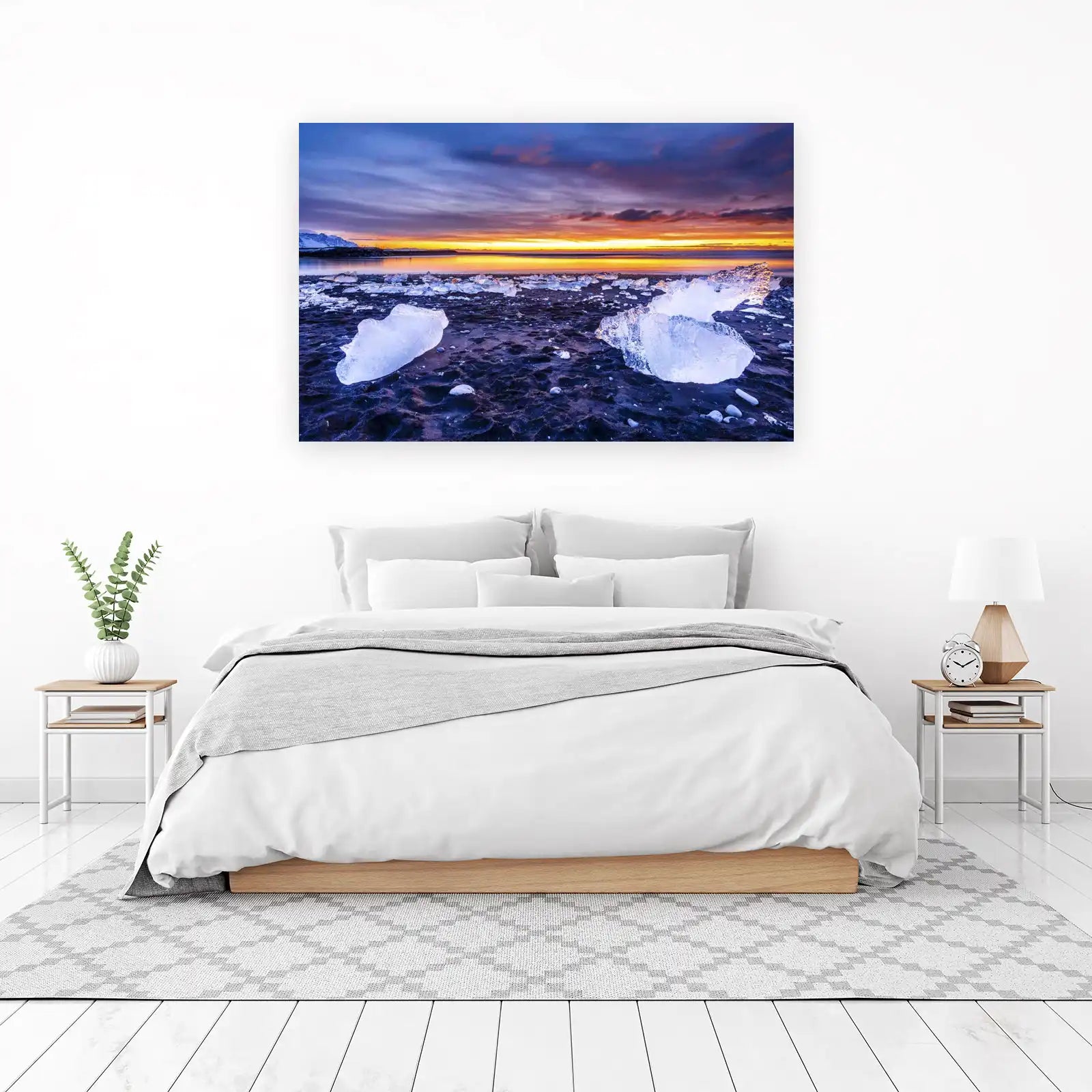Diamond Beach Sunset Ice Wall Art