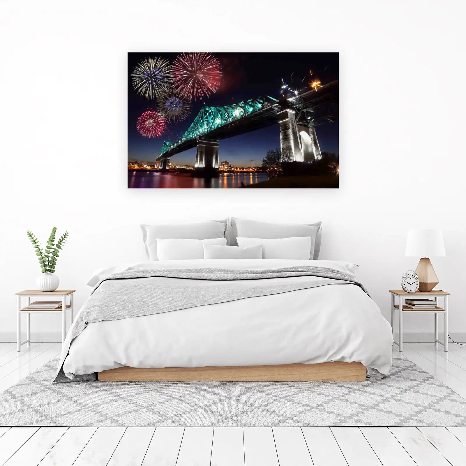 Montreal Bridge Fireworks Wall Art