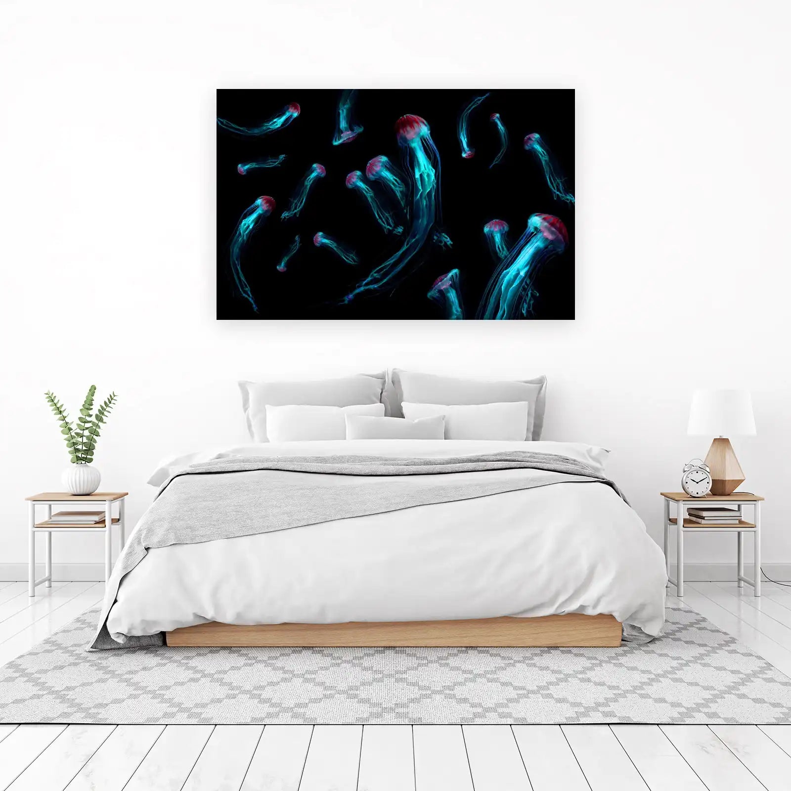 Mystic Jellyfish Bioluminescent Ocean Wall Art