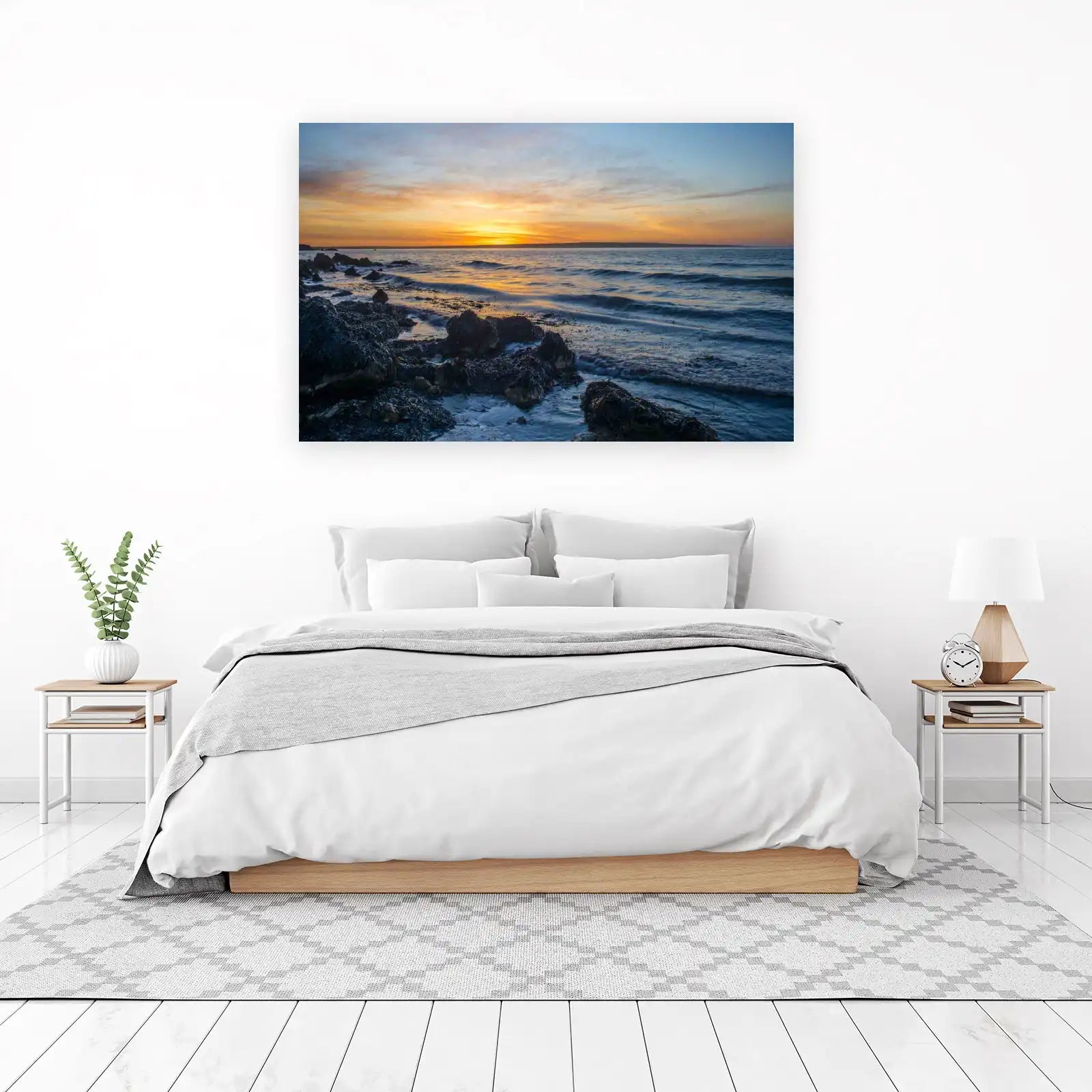 Serene Sunset Beach Landscape Wall Art