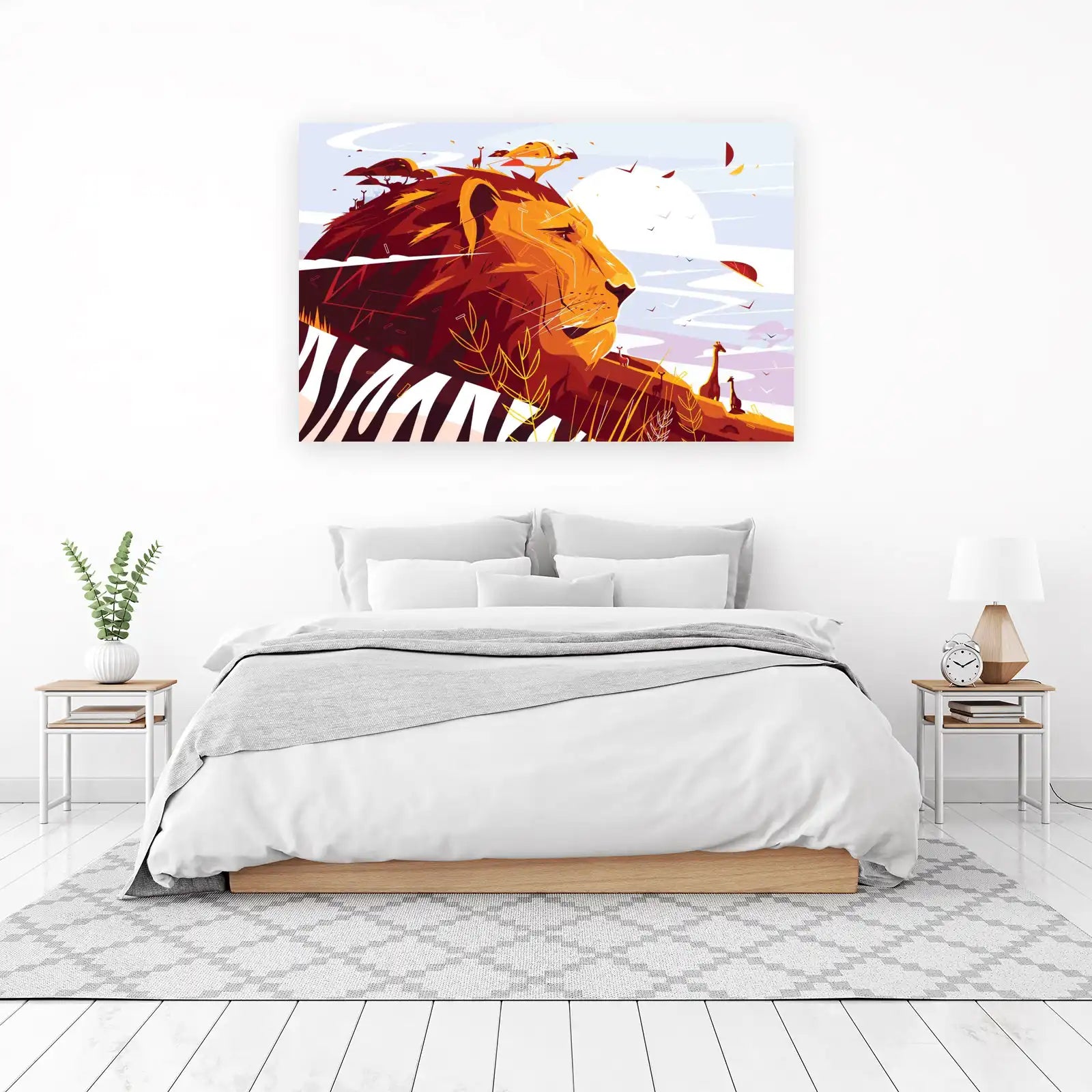 Majestic Lion African Sunset Wall Art