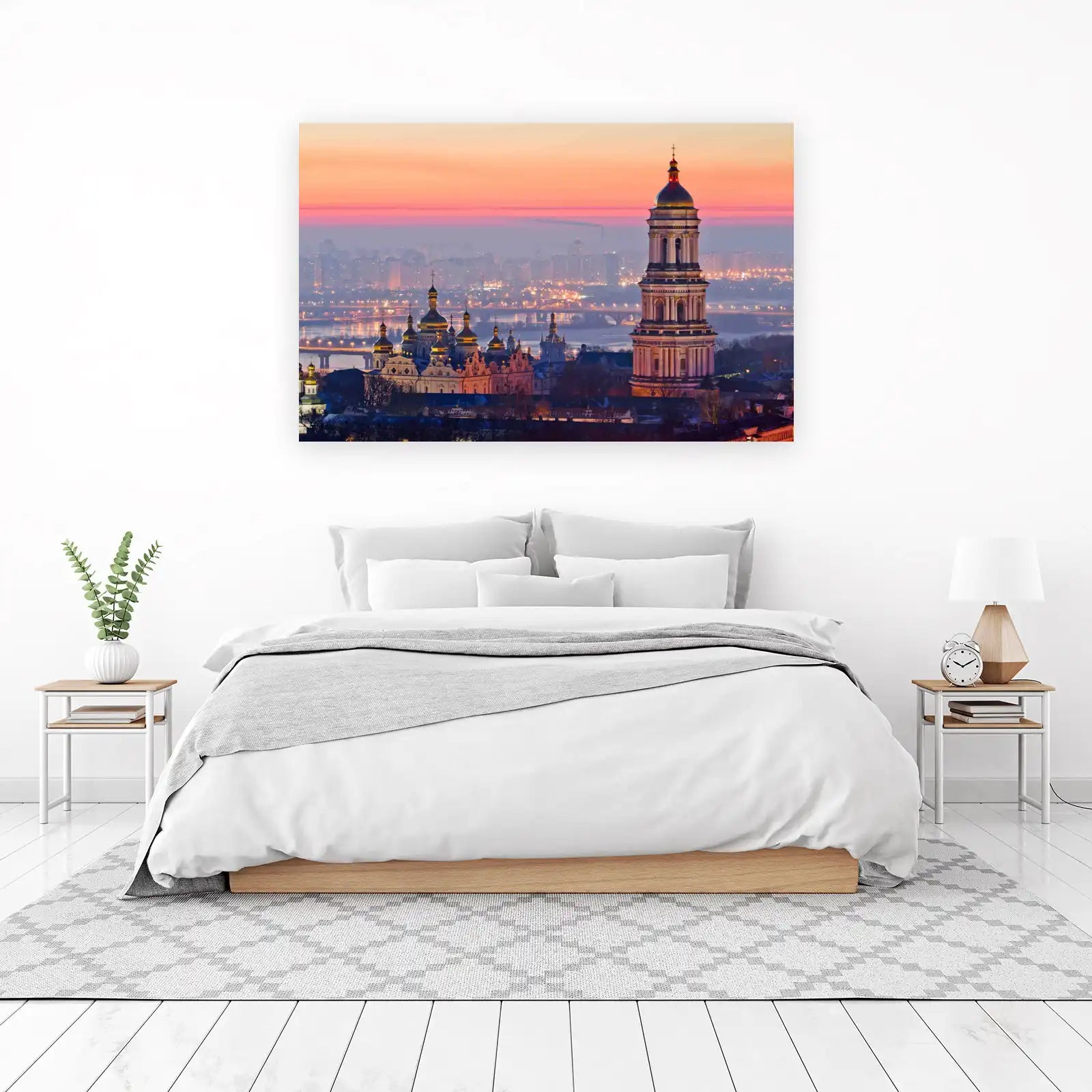 Kyiv Cityscape Sunrise Orthodox Church Wall Art