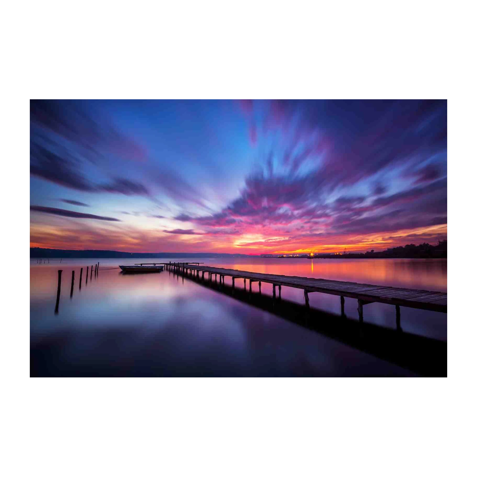 Tranquil Sunset Pier Serenity Wall Art