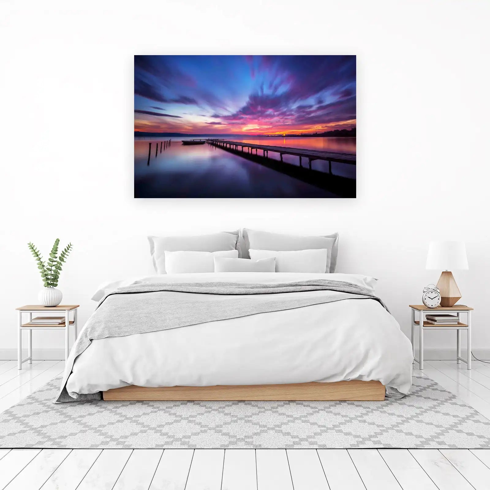 Tranquil Sunset Pier Serenity Wall Art