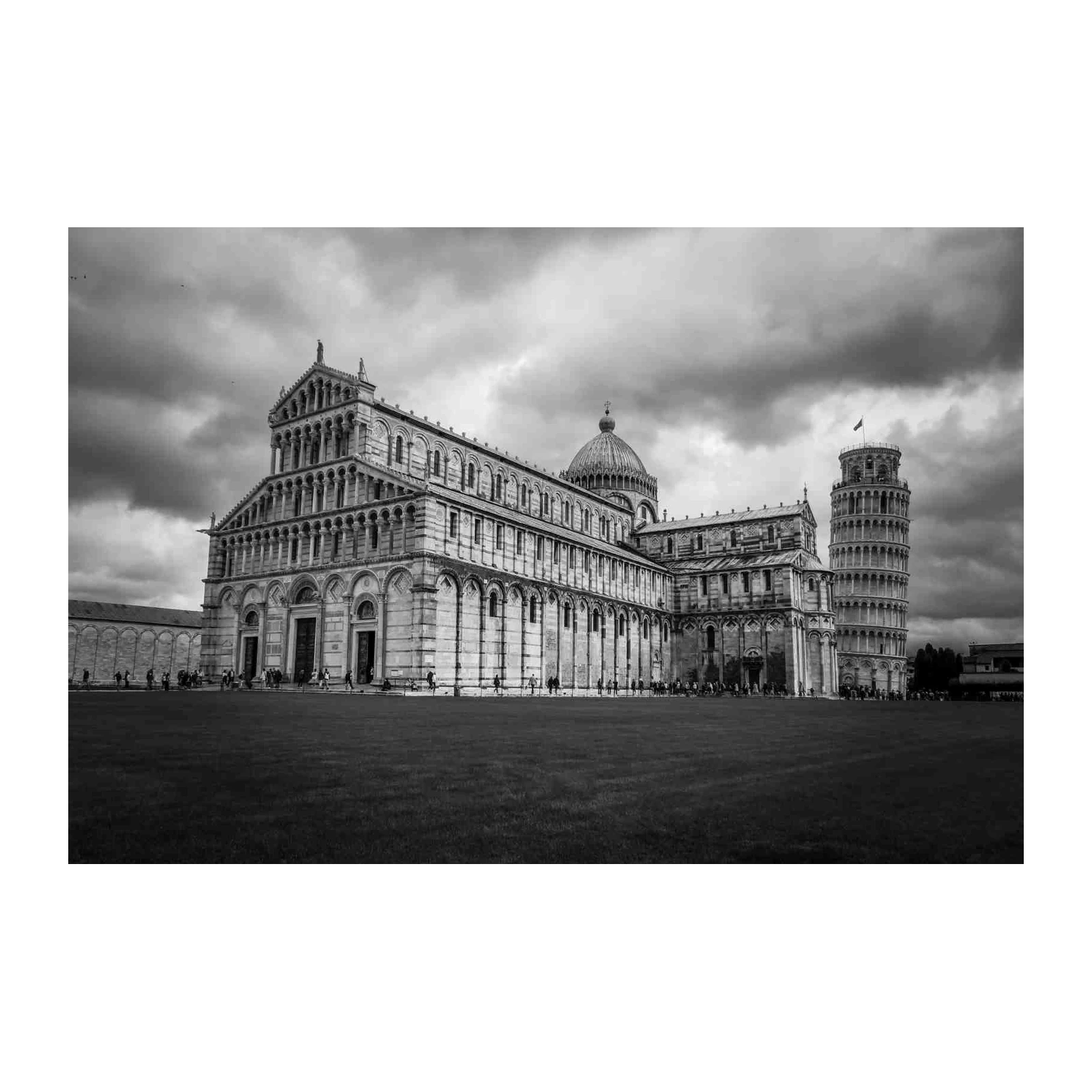 Pisa Cathedral & Tower B&W Wall Art