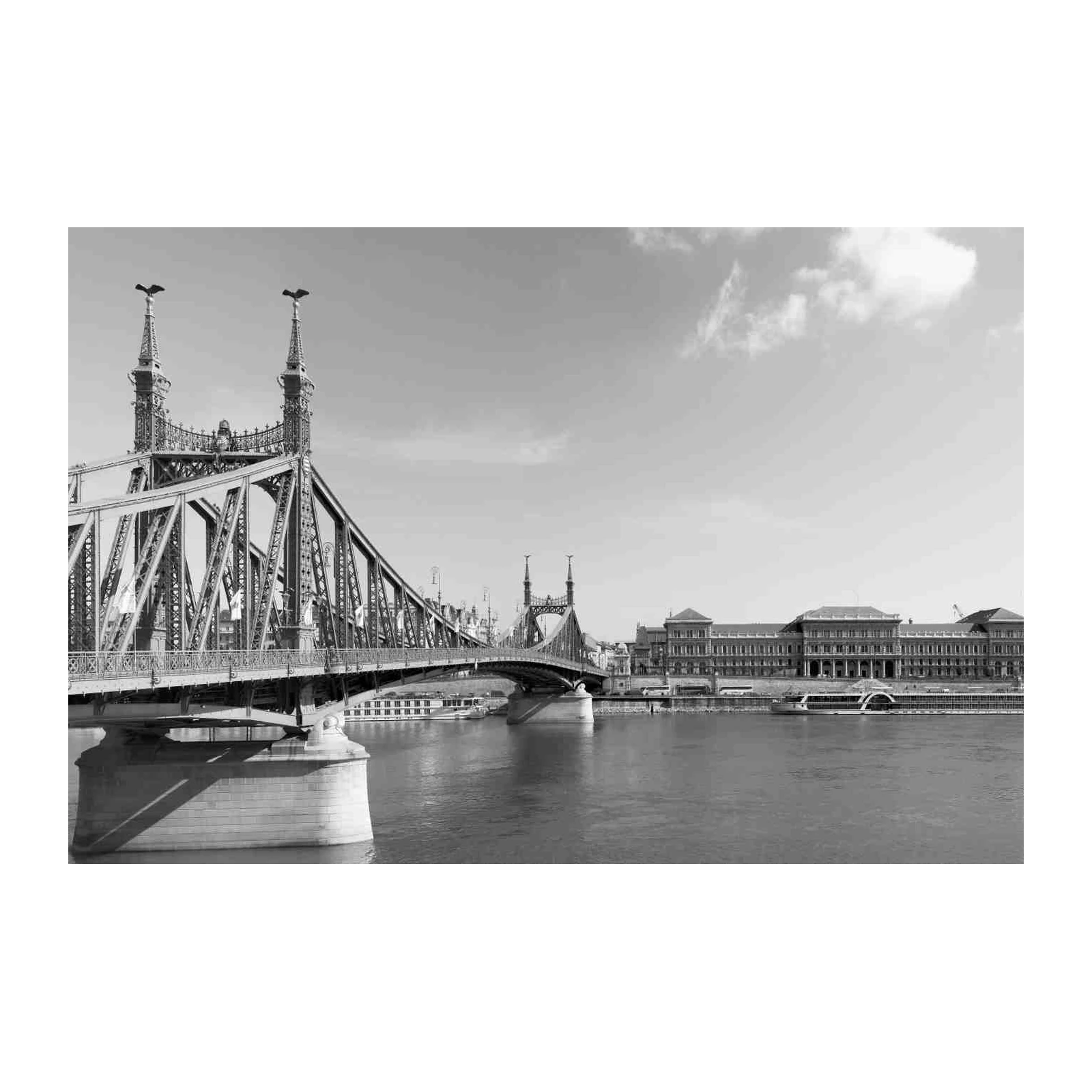 Budapest Liberty Bridge Black & White Wall Art