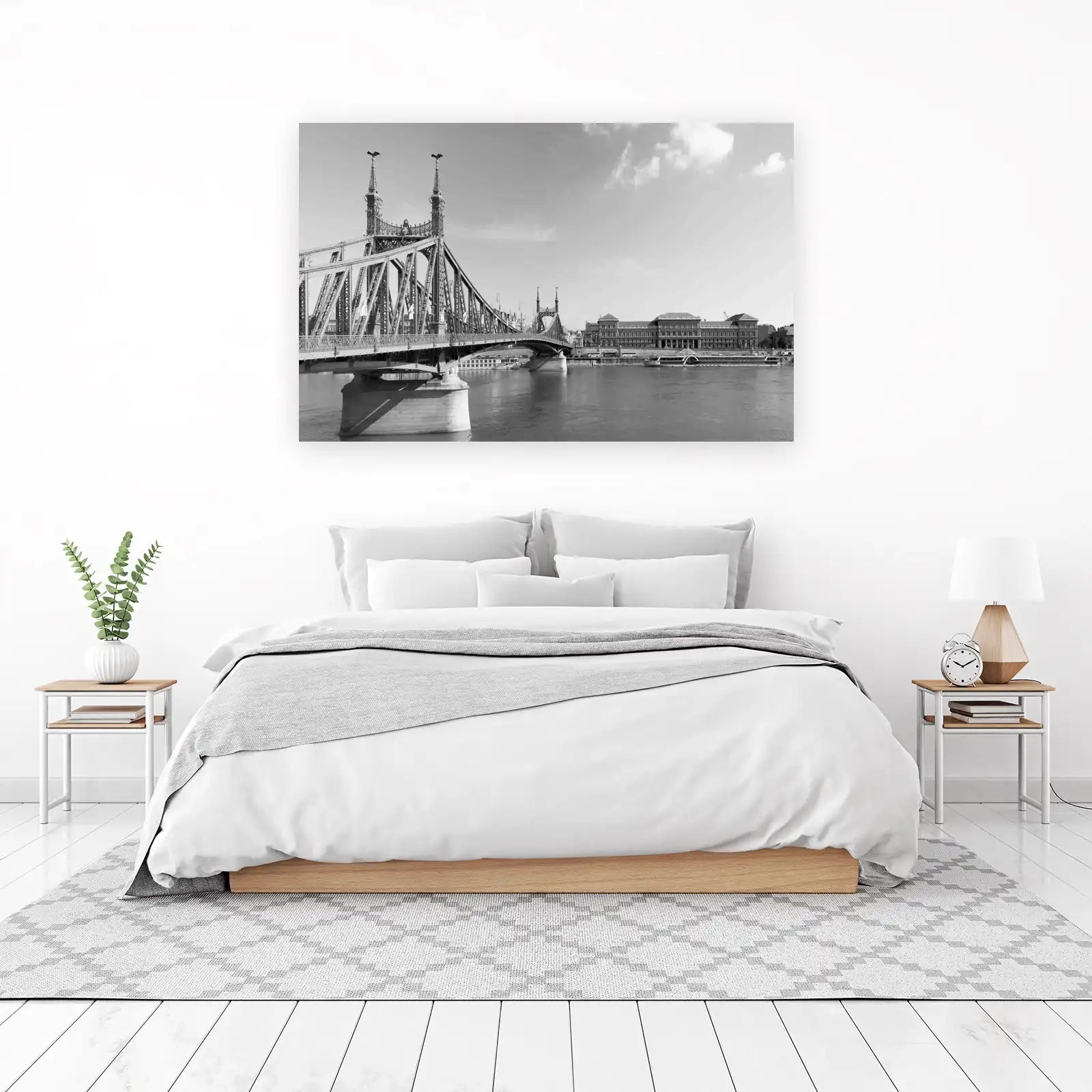 Budapest Liberty Bridge Black & White Wall Art