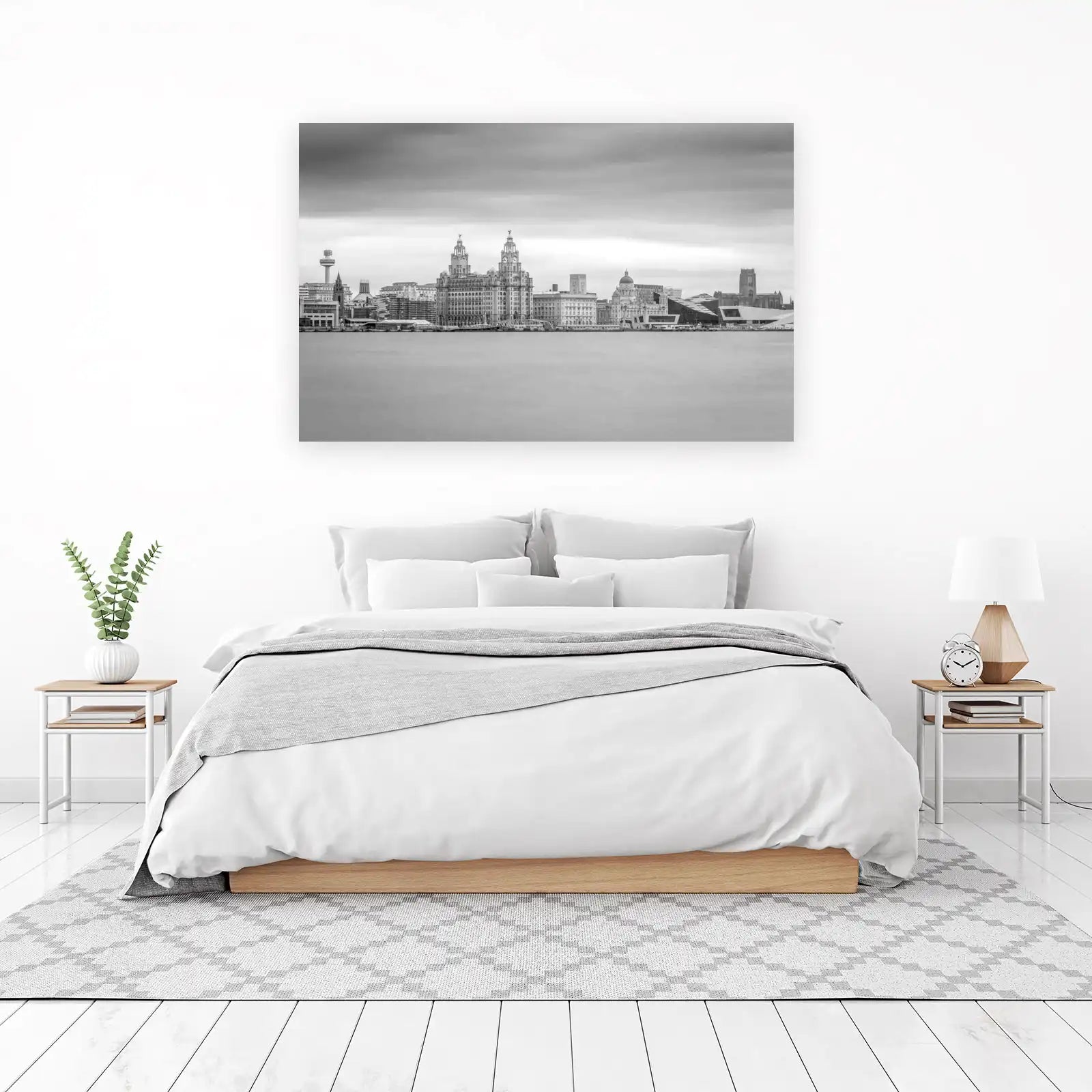 Liverpool Skyline Black & White Wall Art