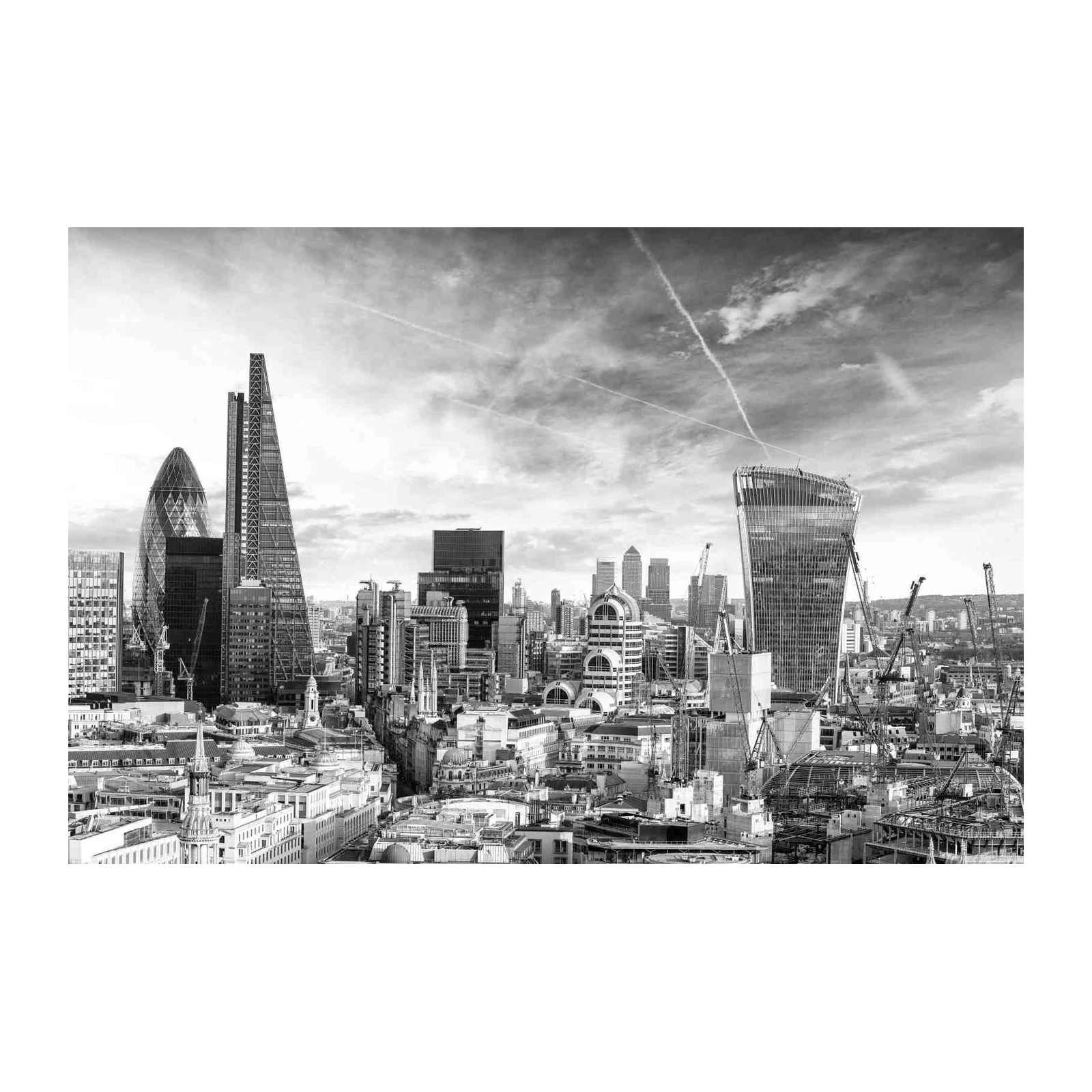 London Skyline Black and White Wall Art