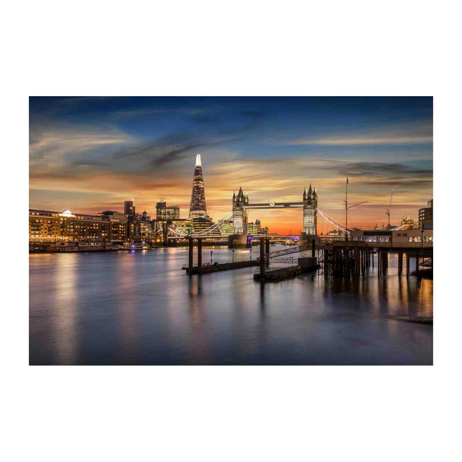 London Skyline & Tower Bridge Sunset Wall Art