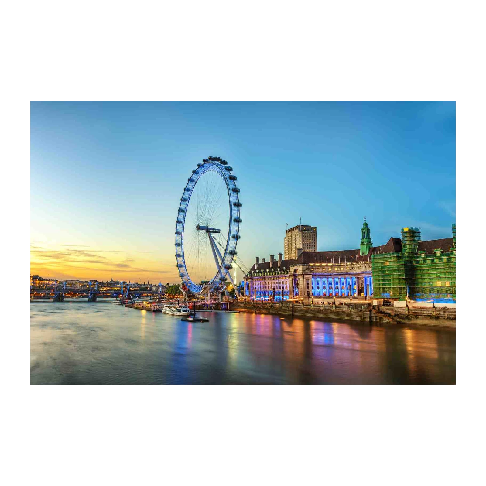 London Eye Skyline Sunset Wall Art