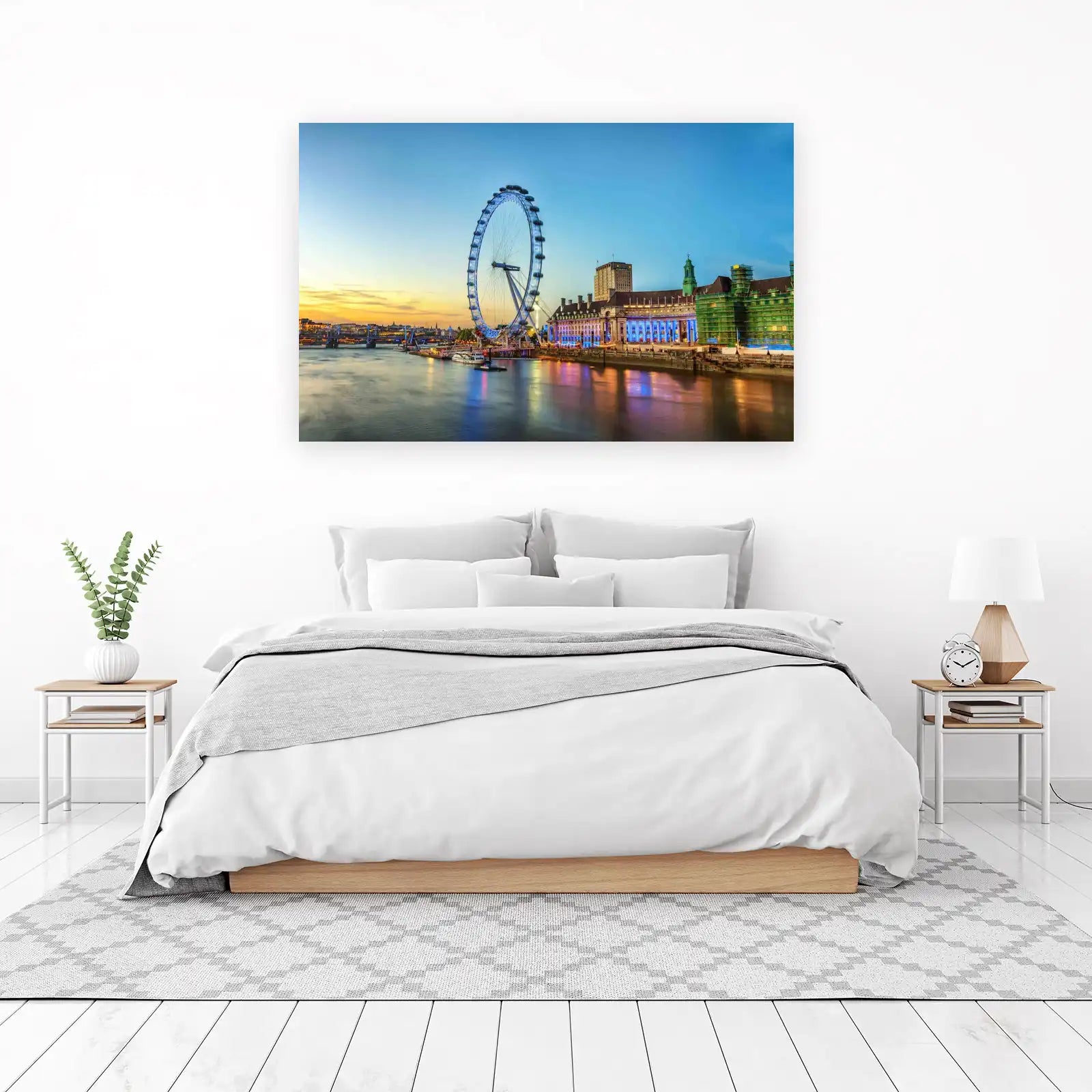 London Eye Skyline Sunset Wall Art
