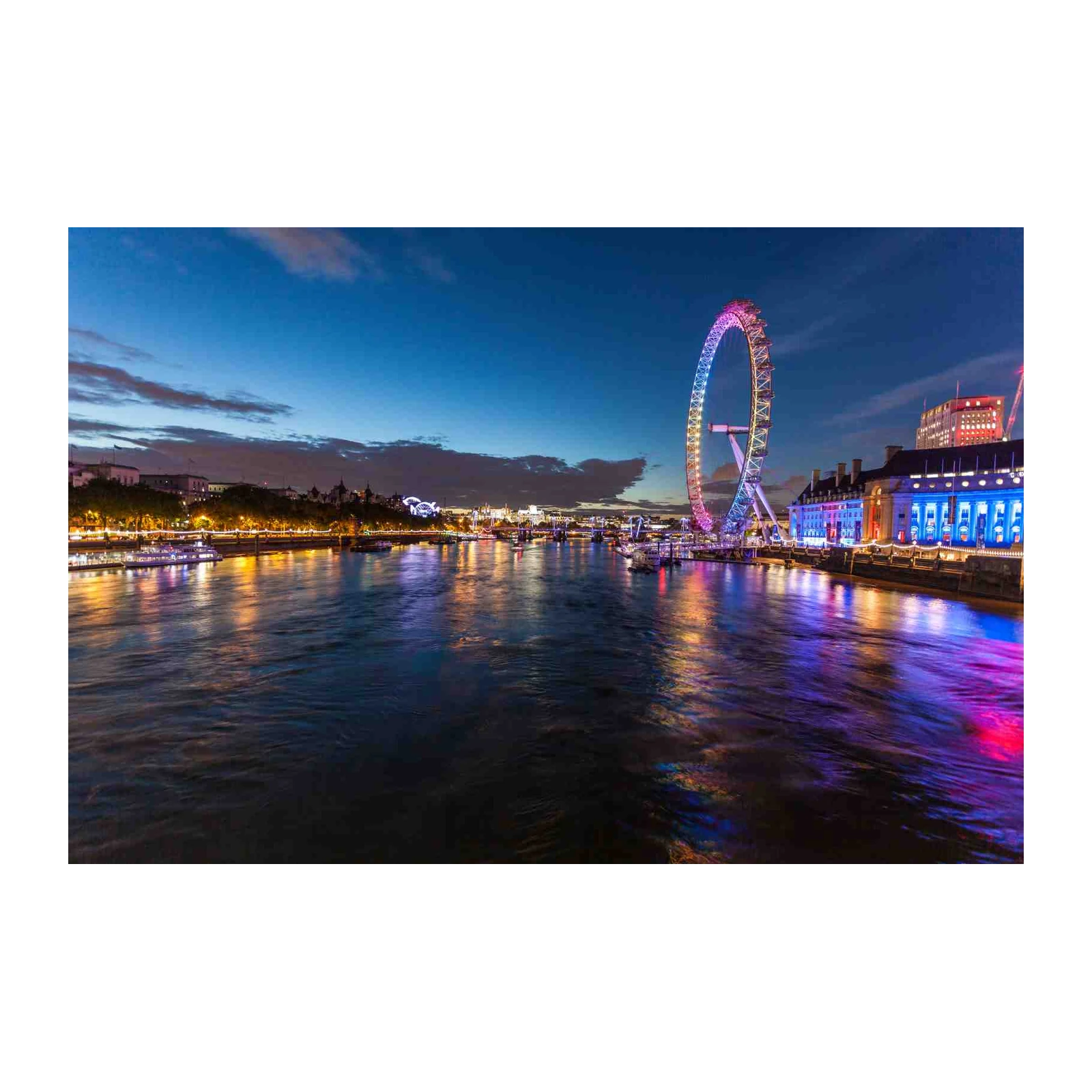 London Eye at Night River Thames Wall Art
