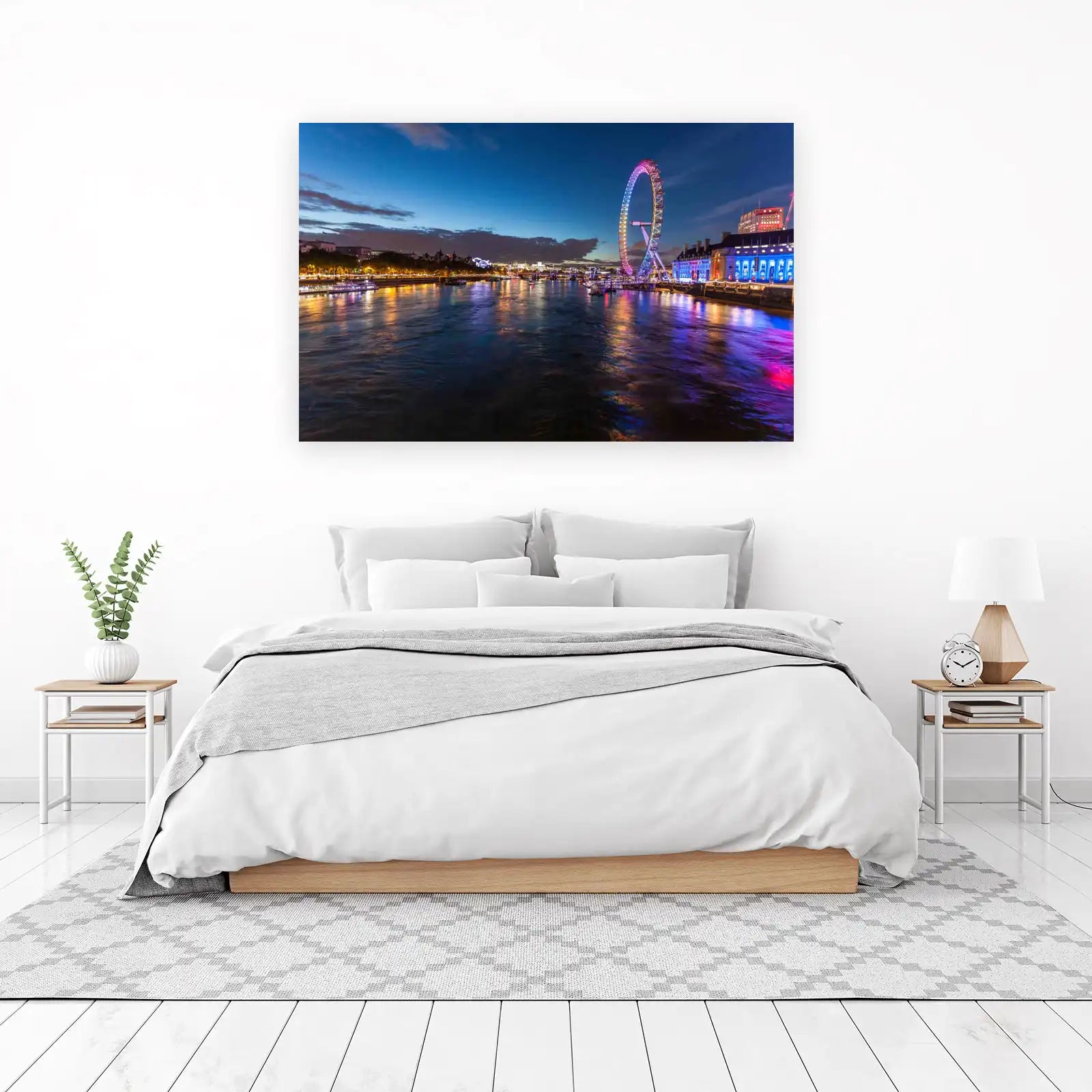 London Eye at Night River Thames Wall Art