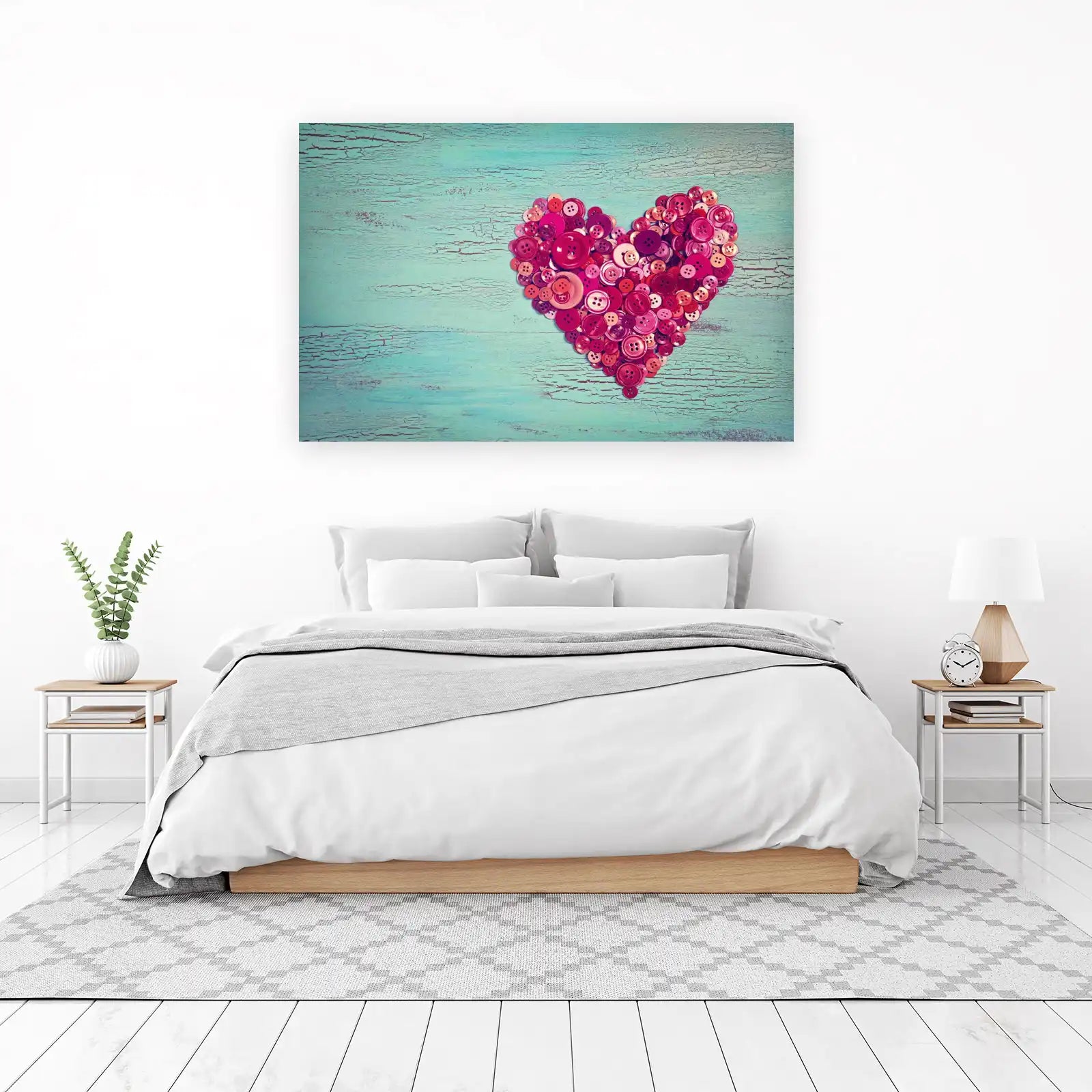 Vintage Button Heart Wall Art Art