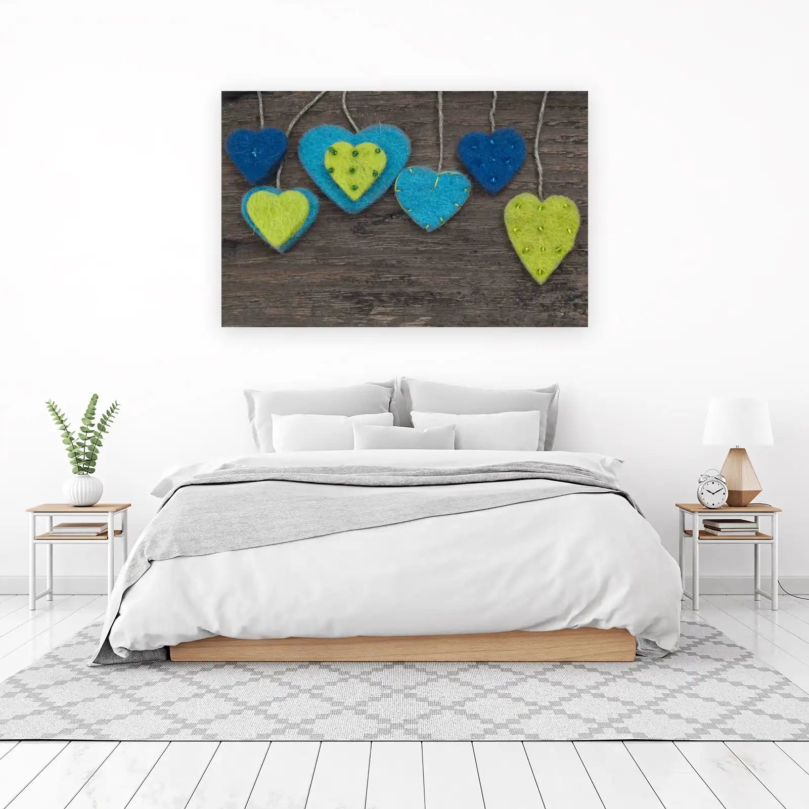 Boho Felt Heart Wall Art Wall Art
