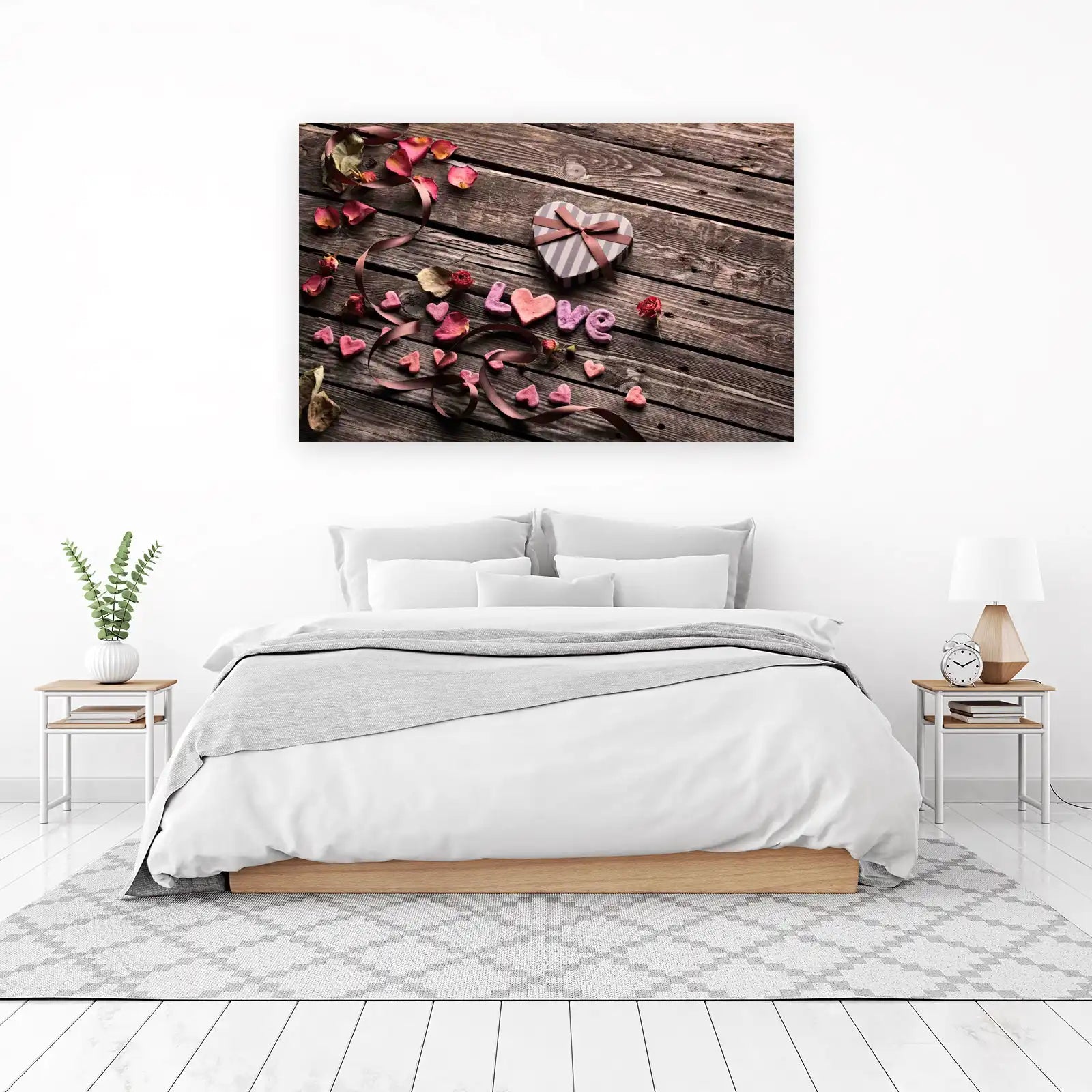 Romantic Love Heart Gifts Vintage Wood Wall Art