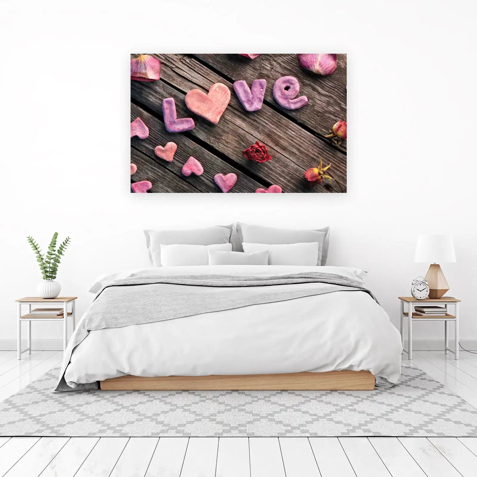 Romantic Love Hearts & Roses Wall Art