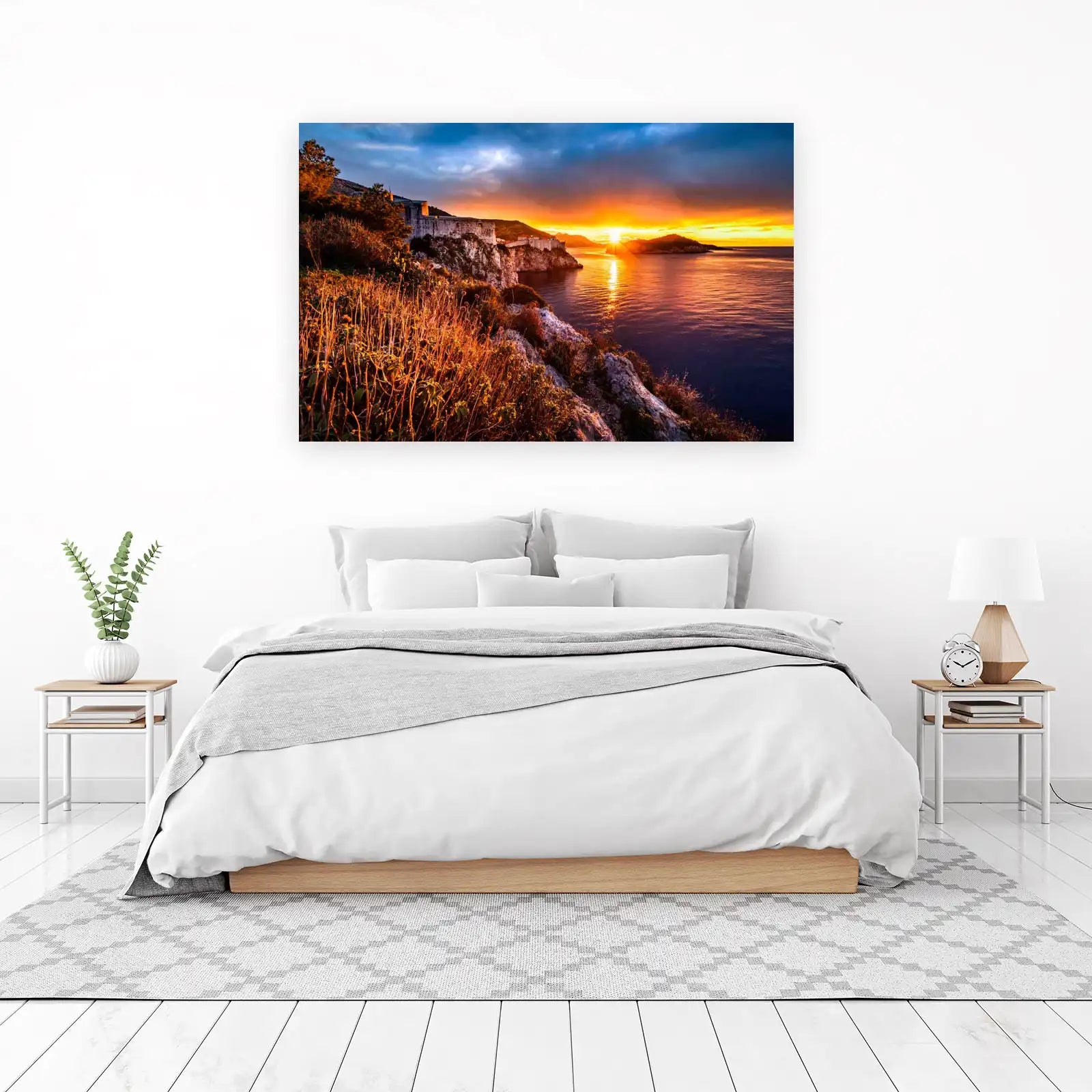 Coastal Sunset Fortress Wall Art