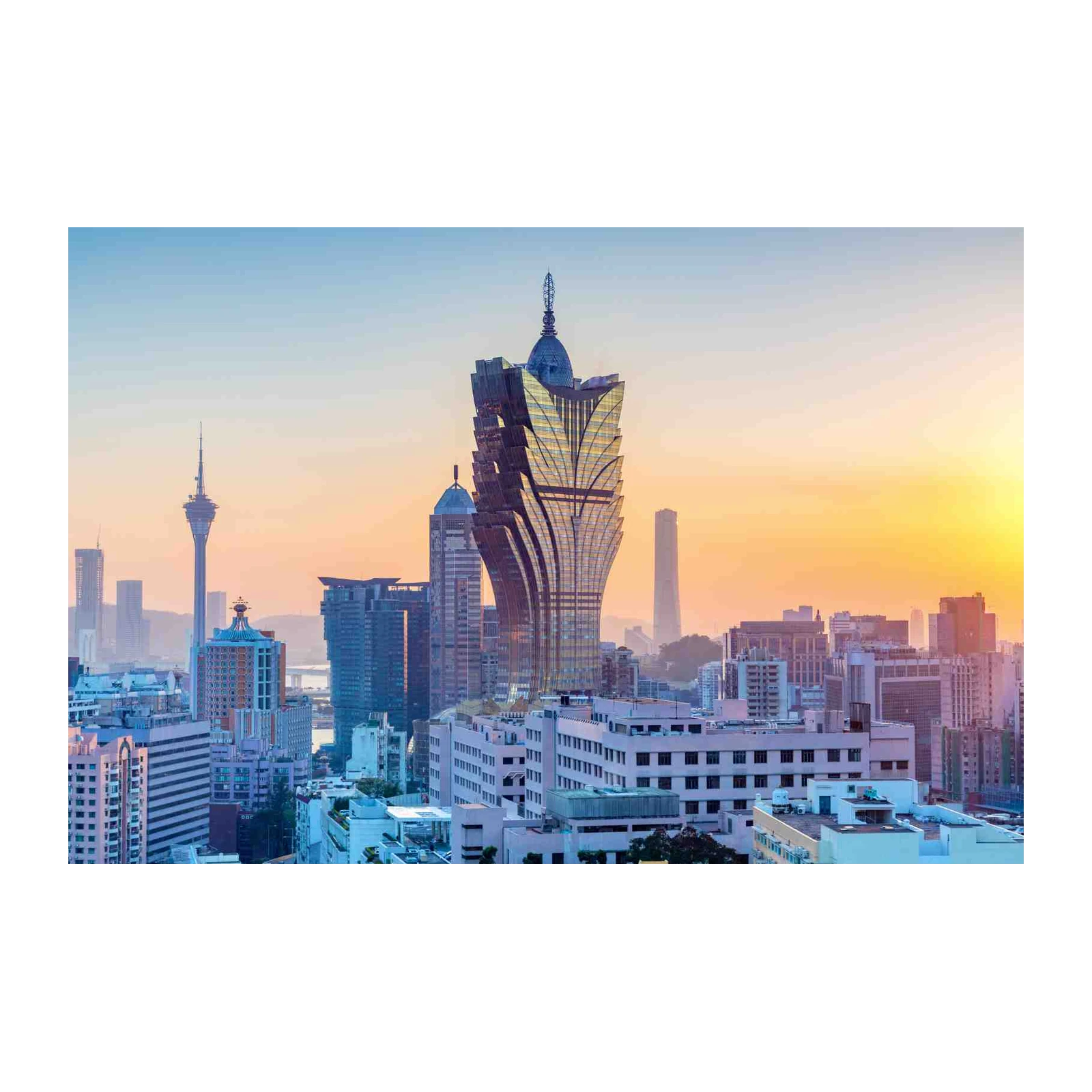 Macau Cityscape Sunset Wall Art