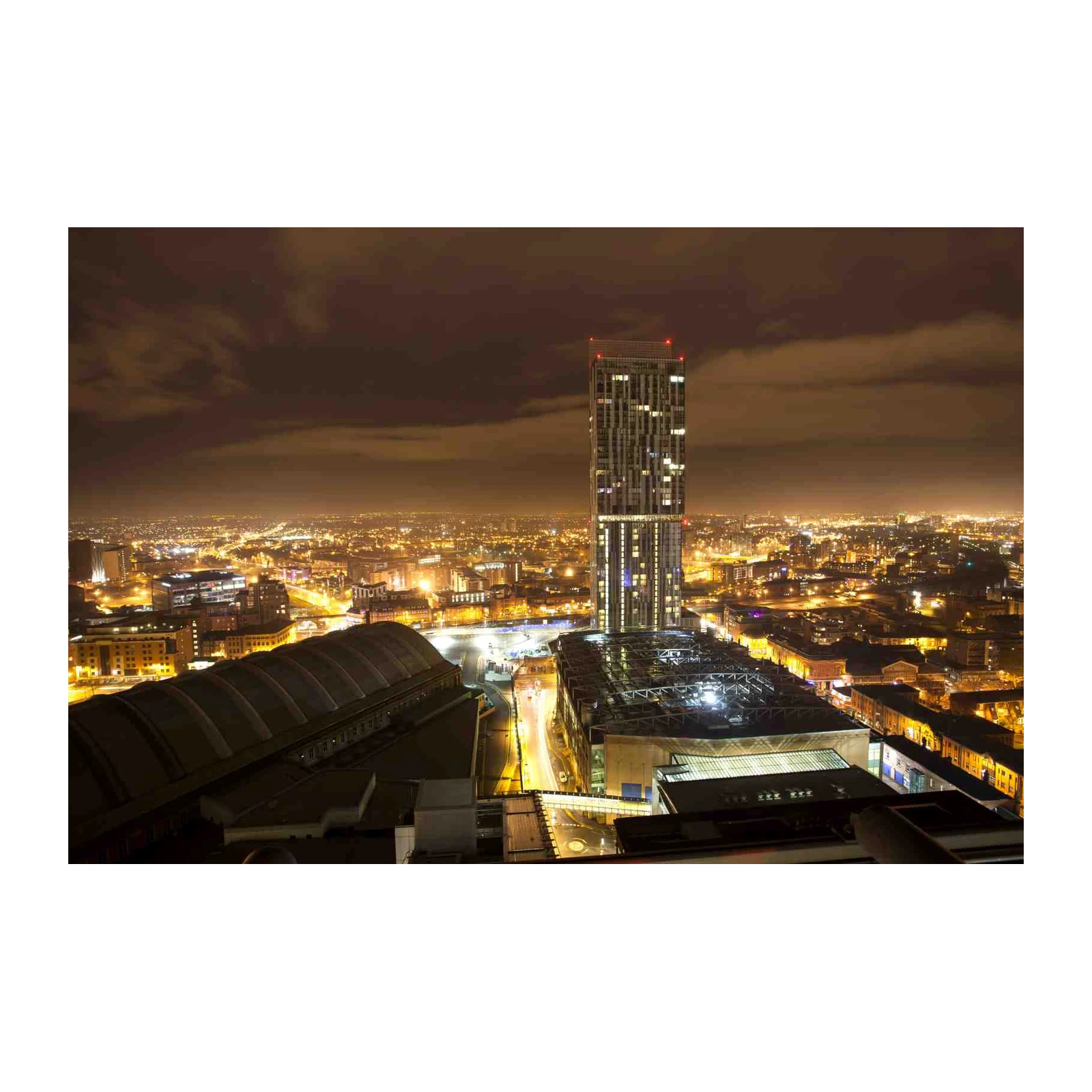 Cityscape at Night High-Rise Wall Art
