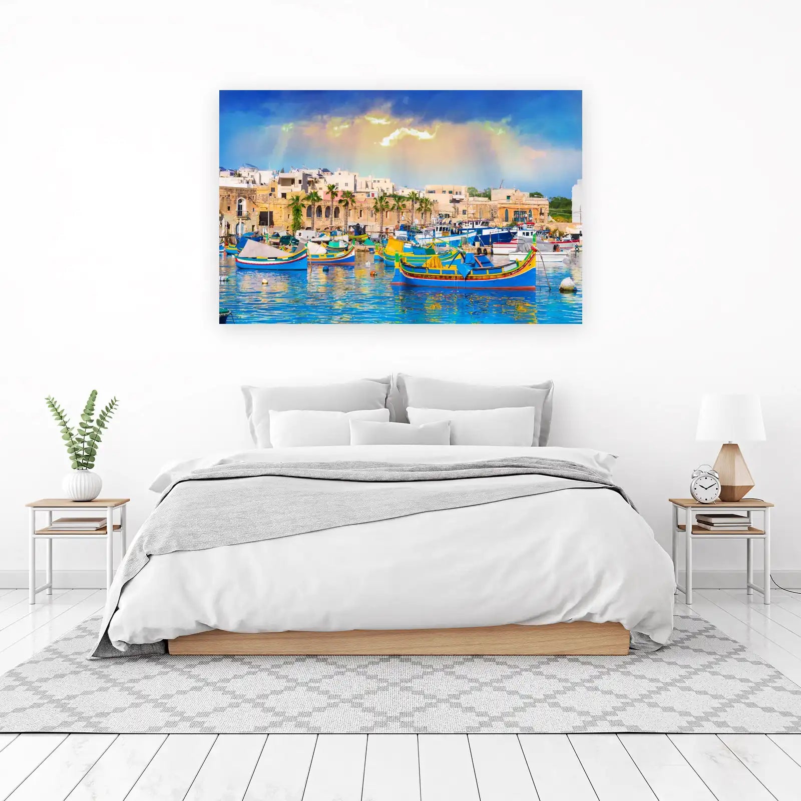 Colorful Fishing Boats Malta Wall Art